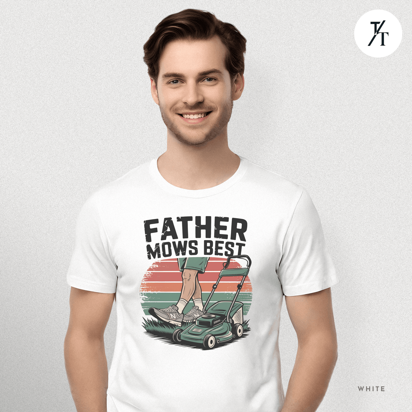 'Father Mows Best' Funny Father's Day Dad's Graphic Tee