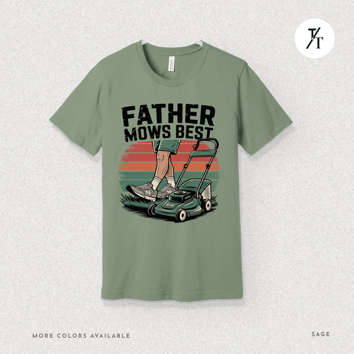 'Father Mows Best' Funny Father's Day Dad's Graphic Tee