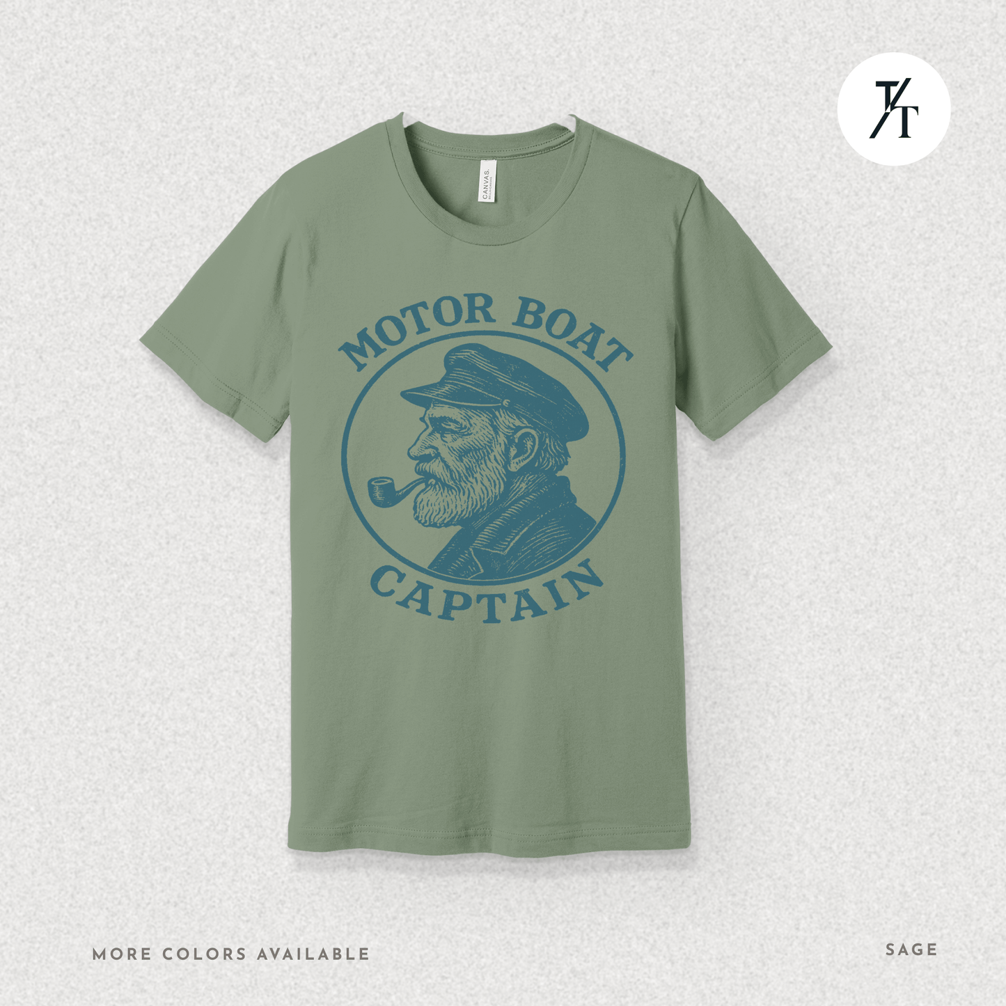 Funny Men's Parody "Motor Boat Captain" Nautical Retro Vintage Humor T-Shirt