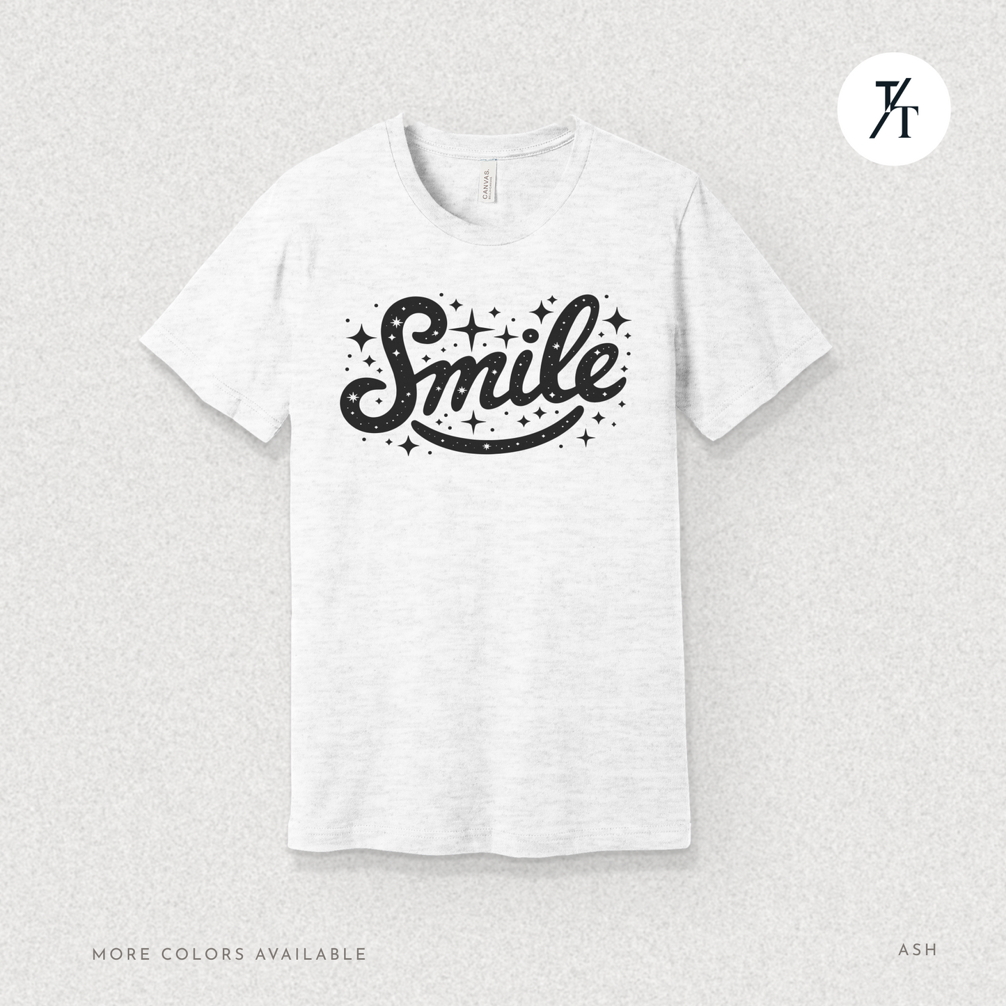 Smile T-Shirt – Retro Positive Graphic Tee with Sparkles