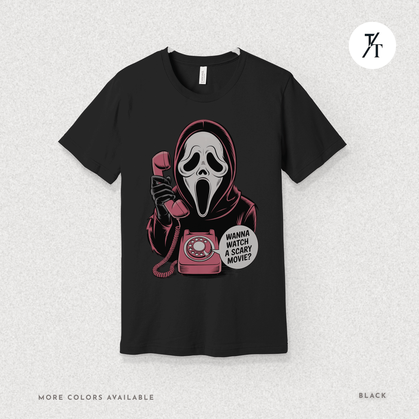 Wanna Watch a Scary Movie Tee – Horror Parody Graphic T-Shirt