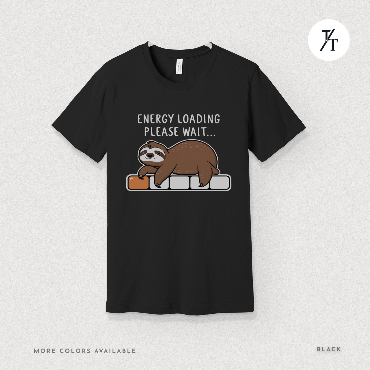 Funny Sloth 'Energy Loading' Graphic Tee