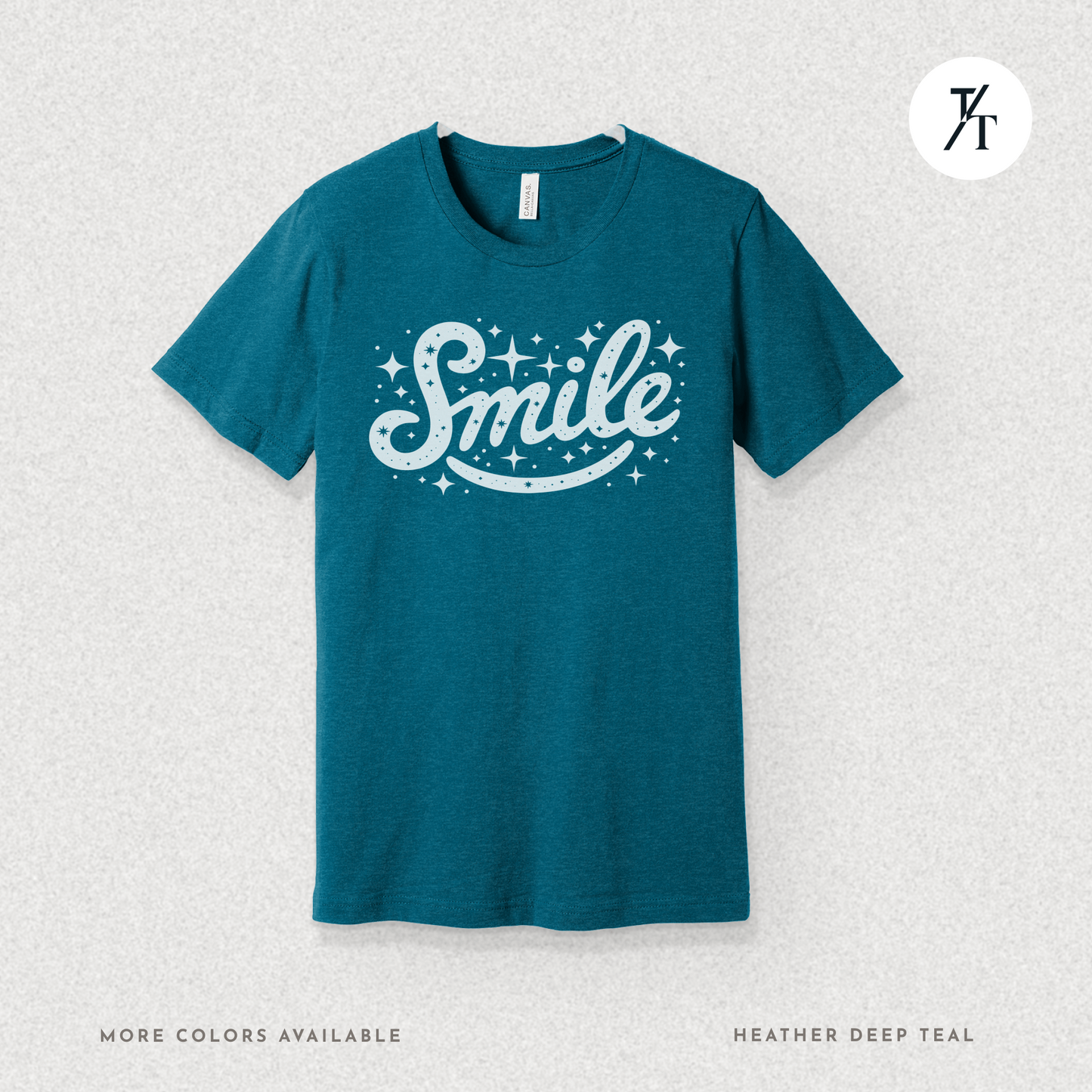 Smile T-Shirt – Retro Positive Graphic Tee with Sparkles
