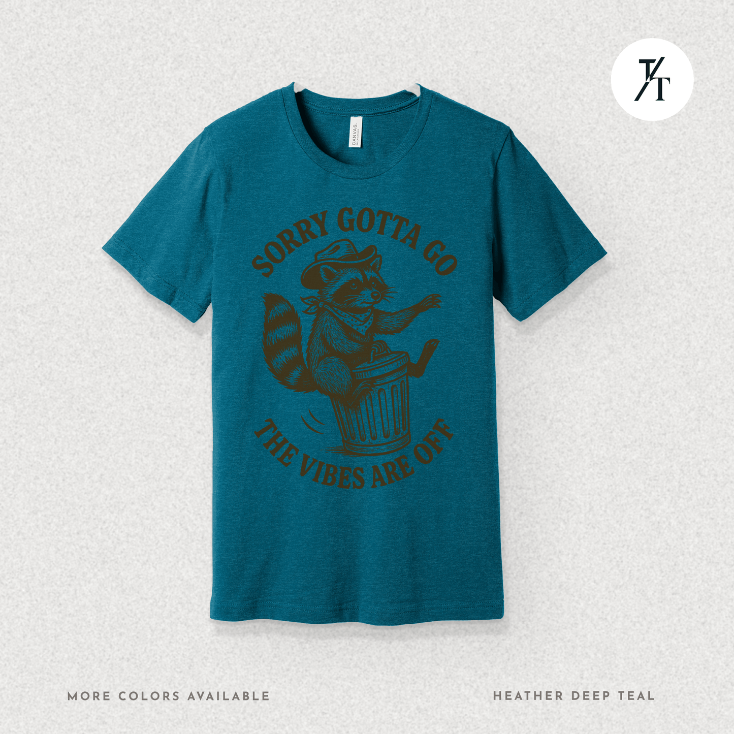 Raccoon Retreat: Cowboy Trash Panda, Retro Brown Cartoon- Graphic T-shirt