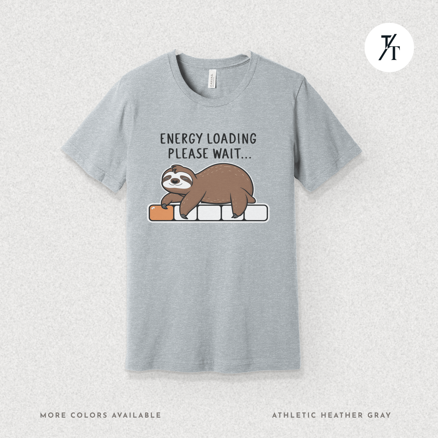 Funny Sloth 'Energy Loading' Graphic Tee
