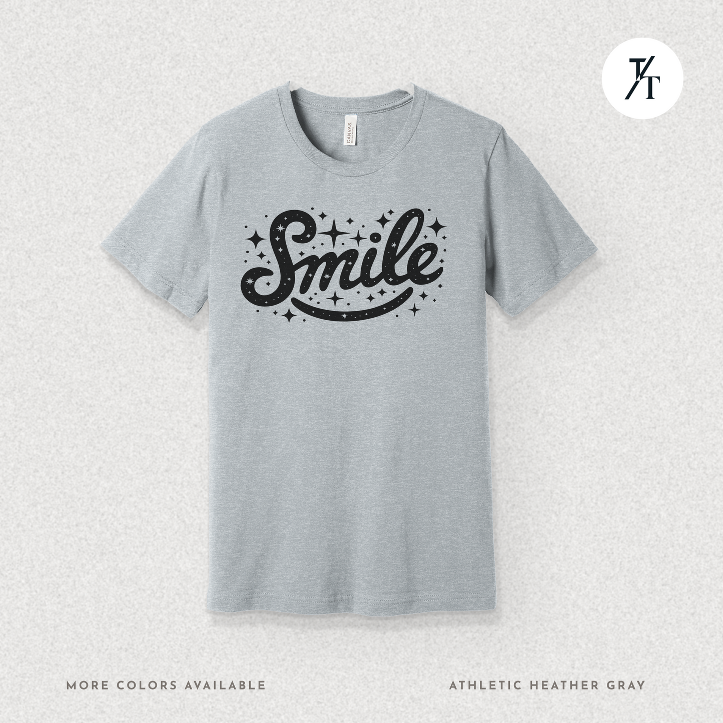 Smile T-Shirt – Retro Positive Graphic Tee with Sparkles