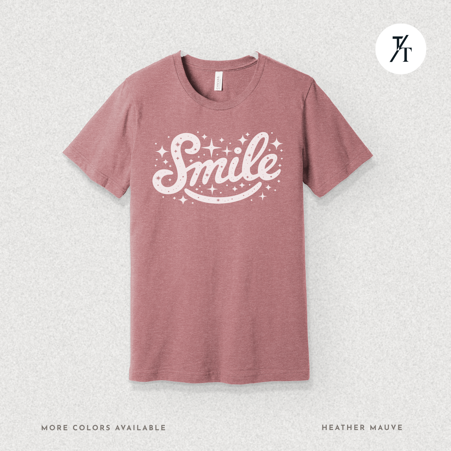 Smile T-Shirt – Retro Positive Graphic Tee with Sparkles