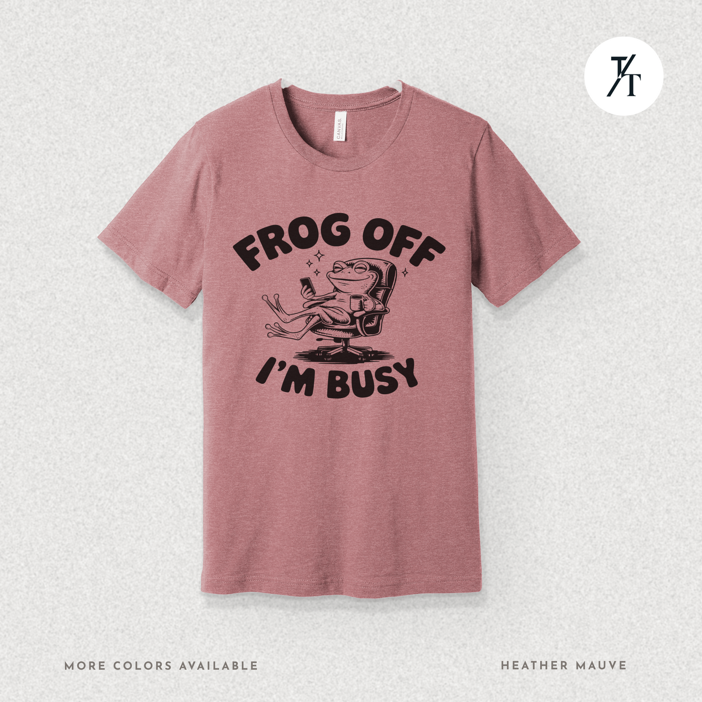 'Frog Off I'm Busy' Funny Frog Graphic Office Tee