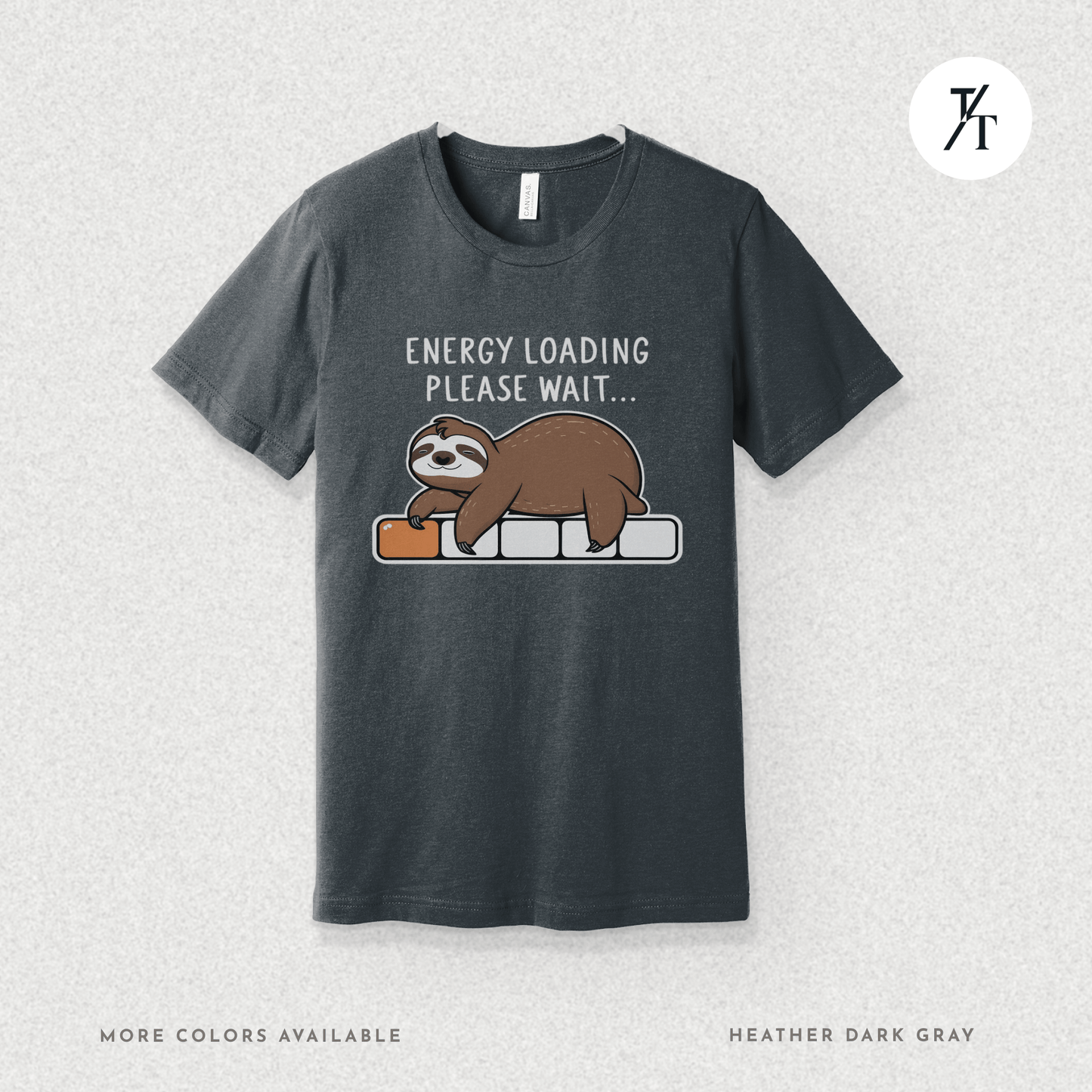Funny Sloth 'Energy Loading' Graphic Tee
