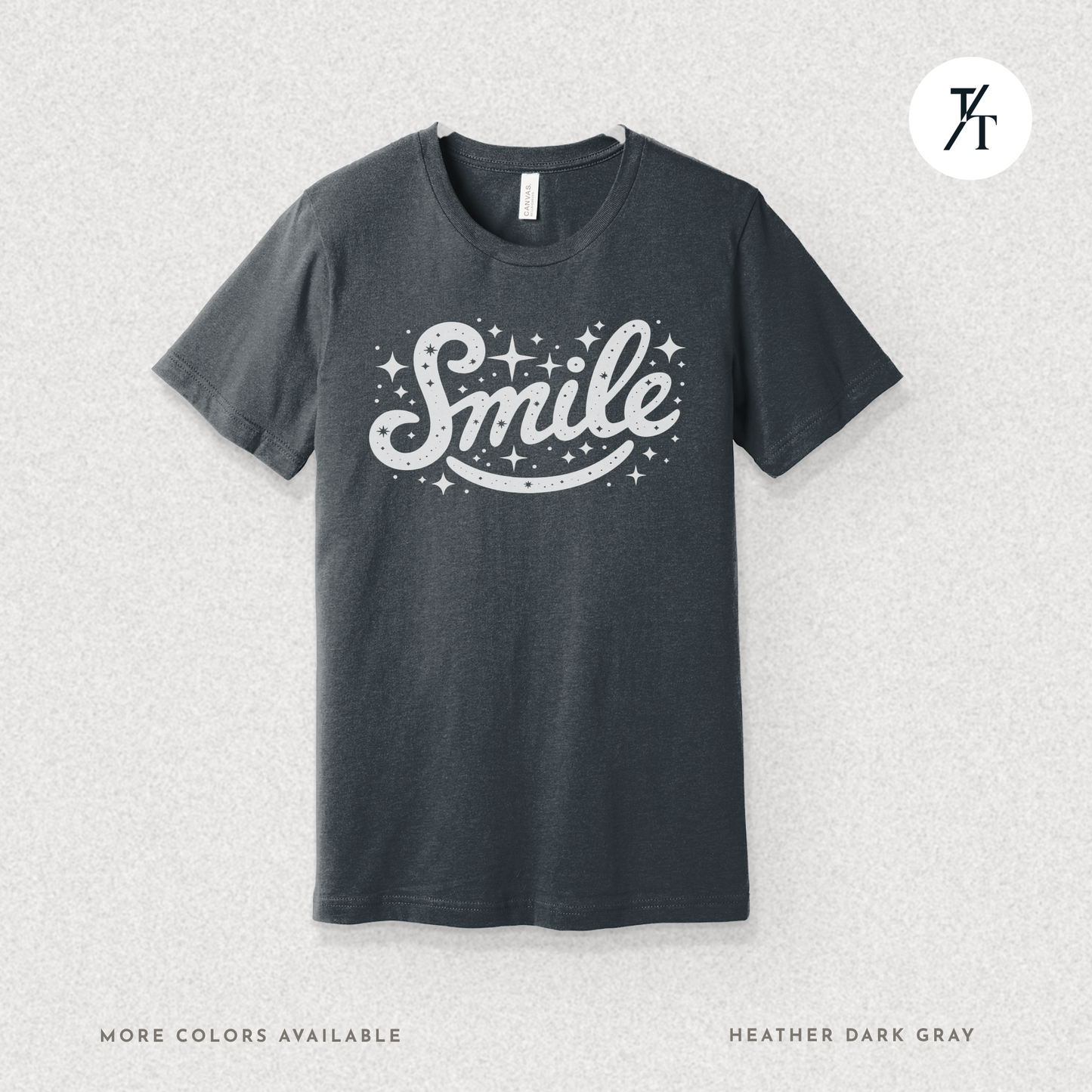 Smile T-Shirt – Retro Positive Graphic Tee with Sparkles