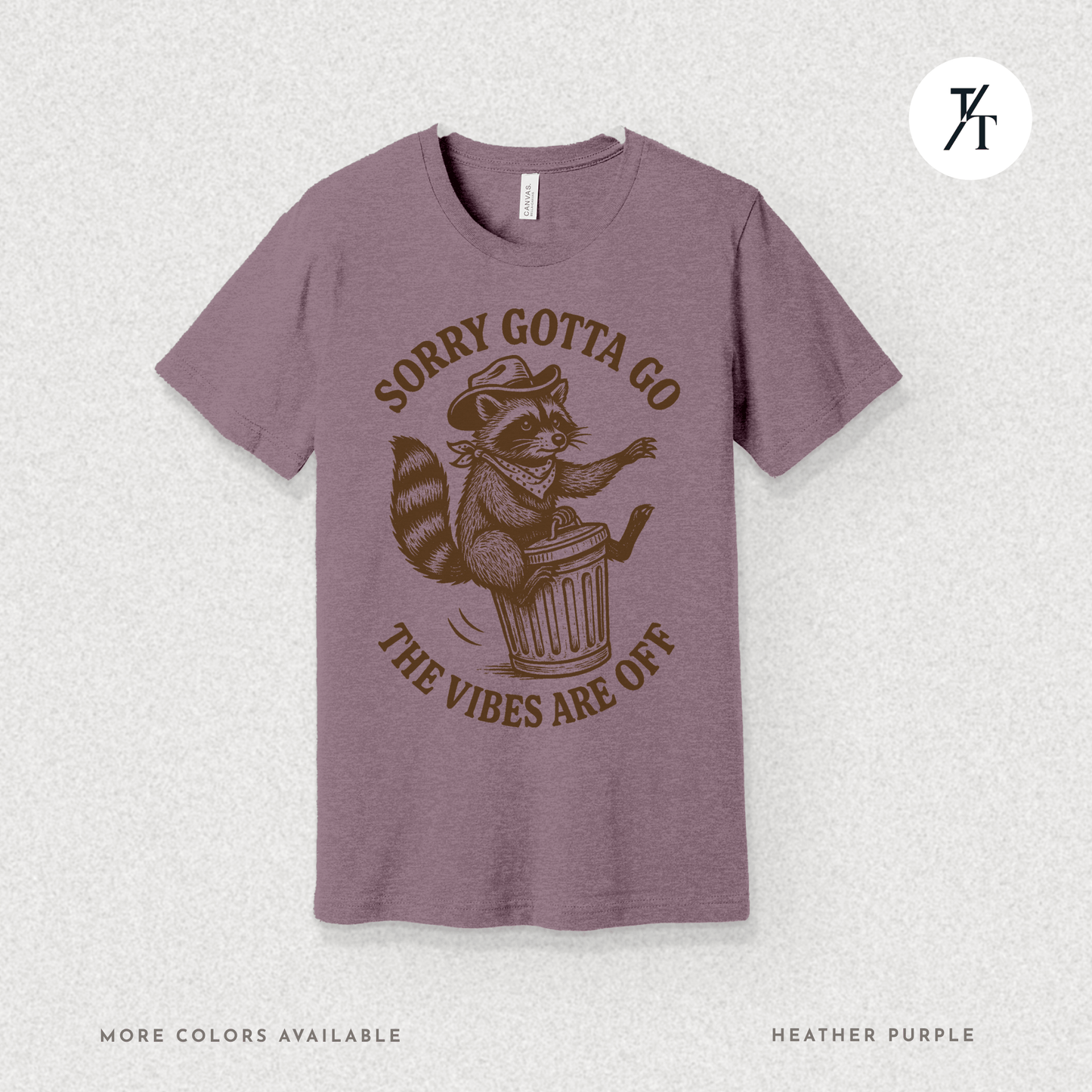 Raccoon Retreat: Cowboy Trash Panda, Retro Brown Cartoon- Graphic T-shirt