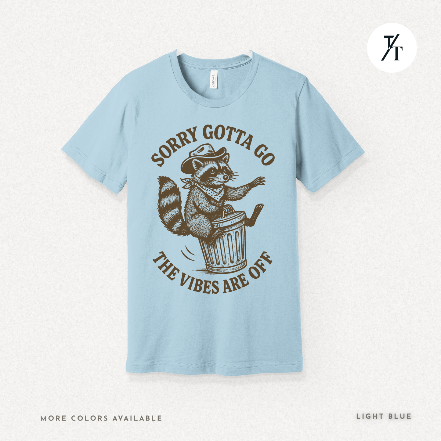 Raccoon Retreat: Cowboy Trash Panda, Retro Brown Cartoon- Graphic T-shirt