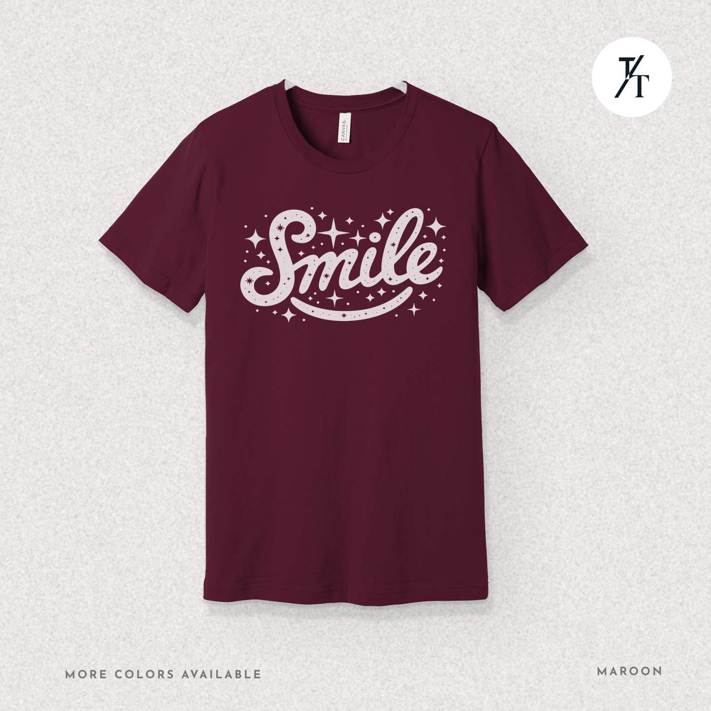 Smile T-Shirt – Retro Positive Graphic Tee with Sparkles