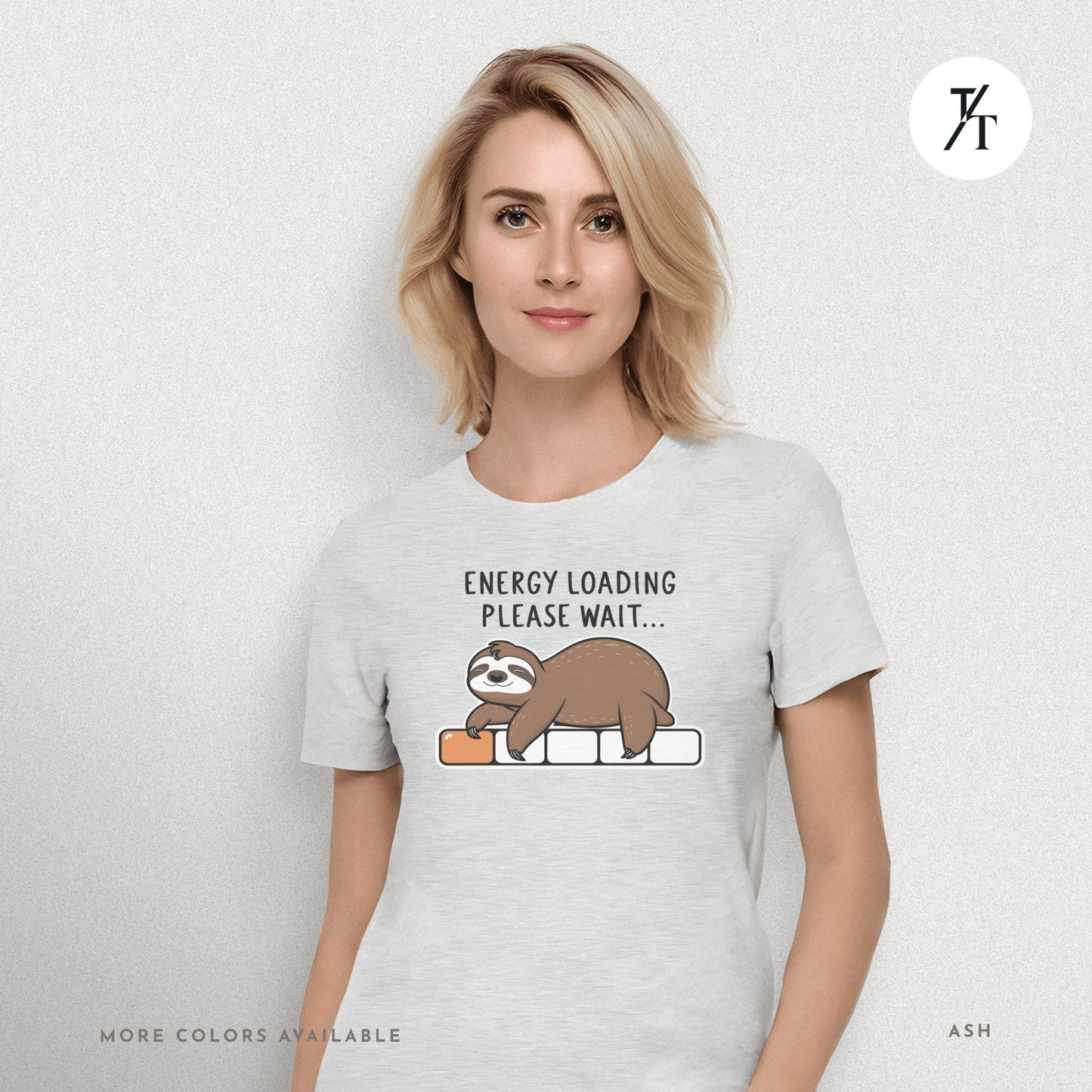 Funny Sloth 'Energy Loading' Graphic Tee