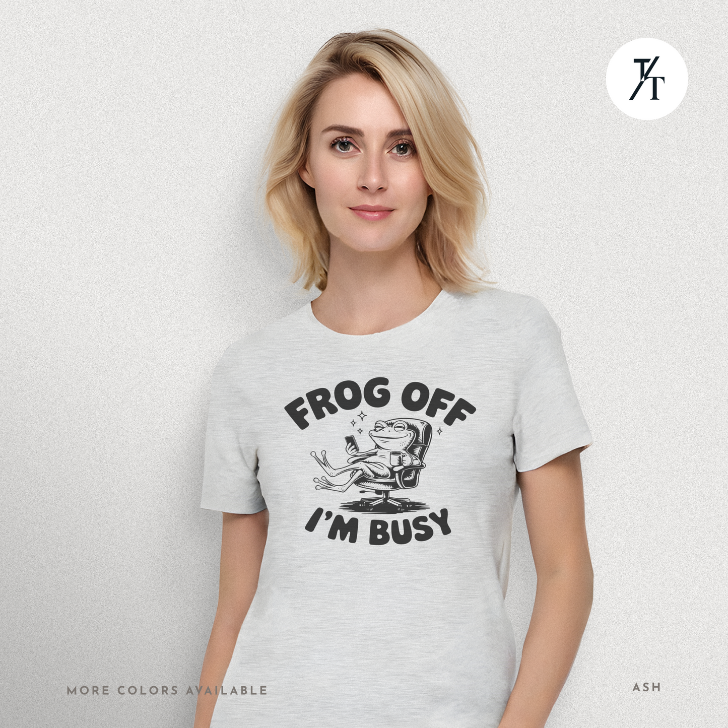 'Frog Off I'm Busy' Funny Frog Graphic Office Tee