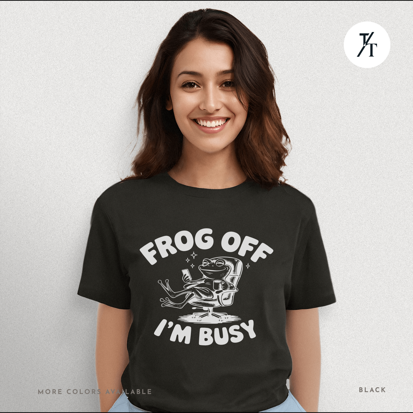'Frog Off I'm Busy' Funny Frog Graphic Office Tee
