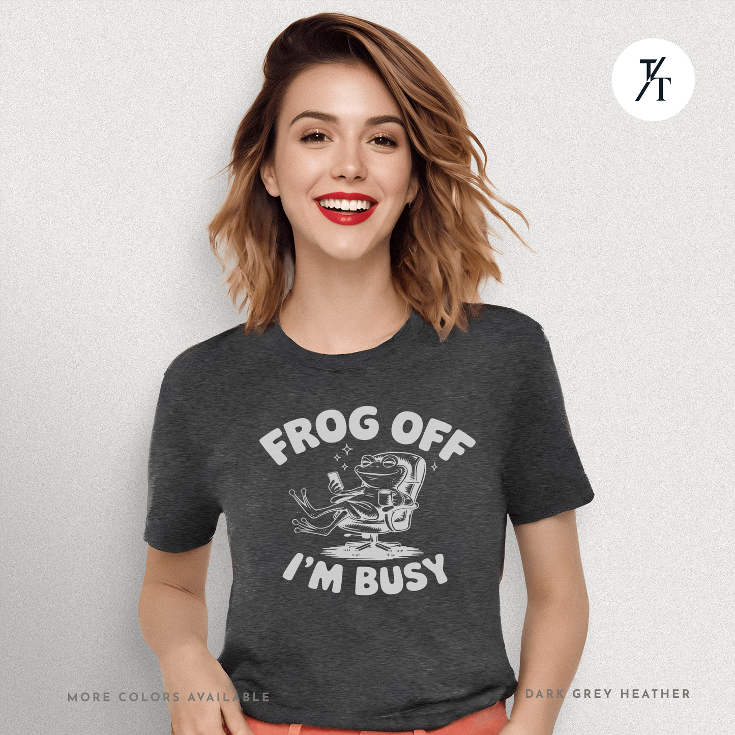 'Frog Off I'm Busy' Funny Frog Graphic Office Tee