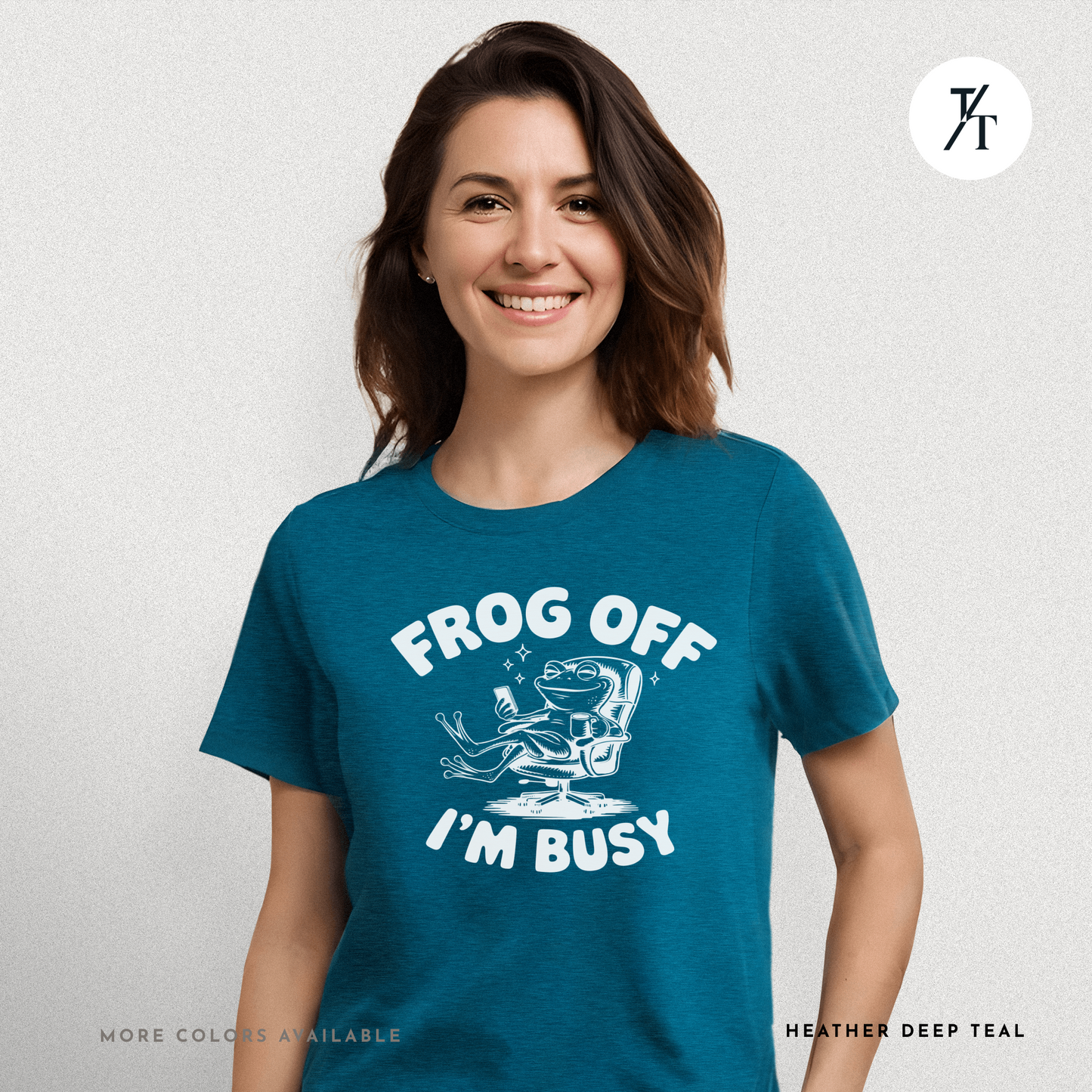 'Frog Off I'm Busy' Funny Frog Graphic Office Tee