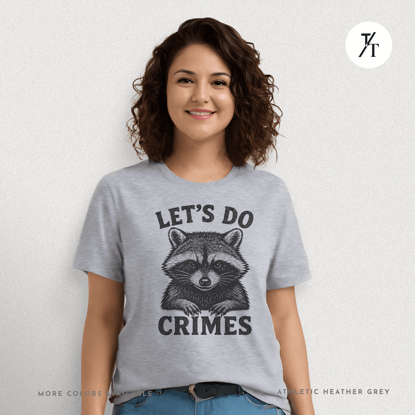 Funny Raccoon Let’s Do Crimes Graphic Tee