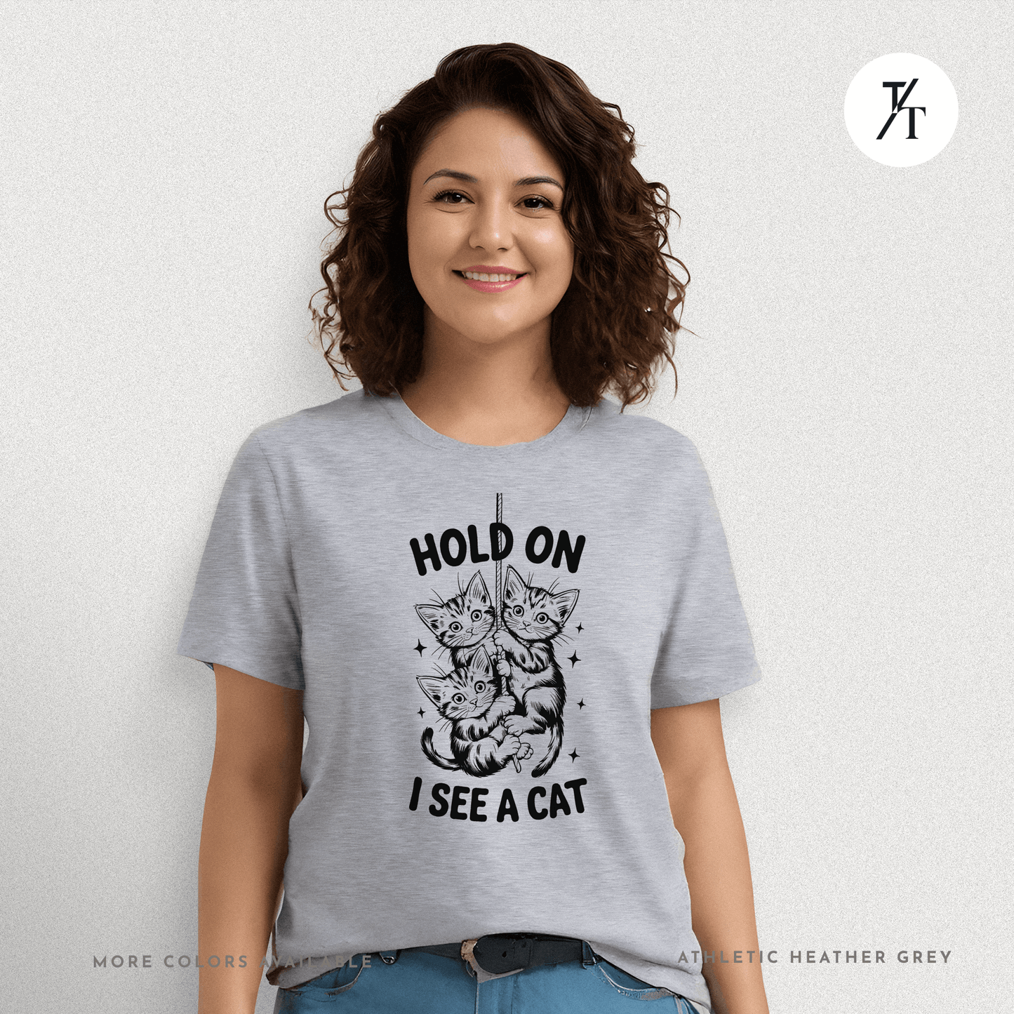 Hold On I See a Cat Tee – Funny Black Cat Spotting Shirt for Feline Fans