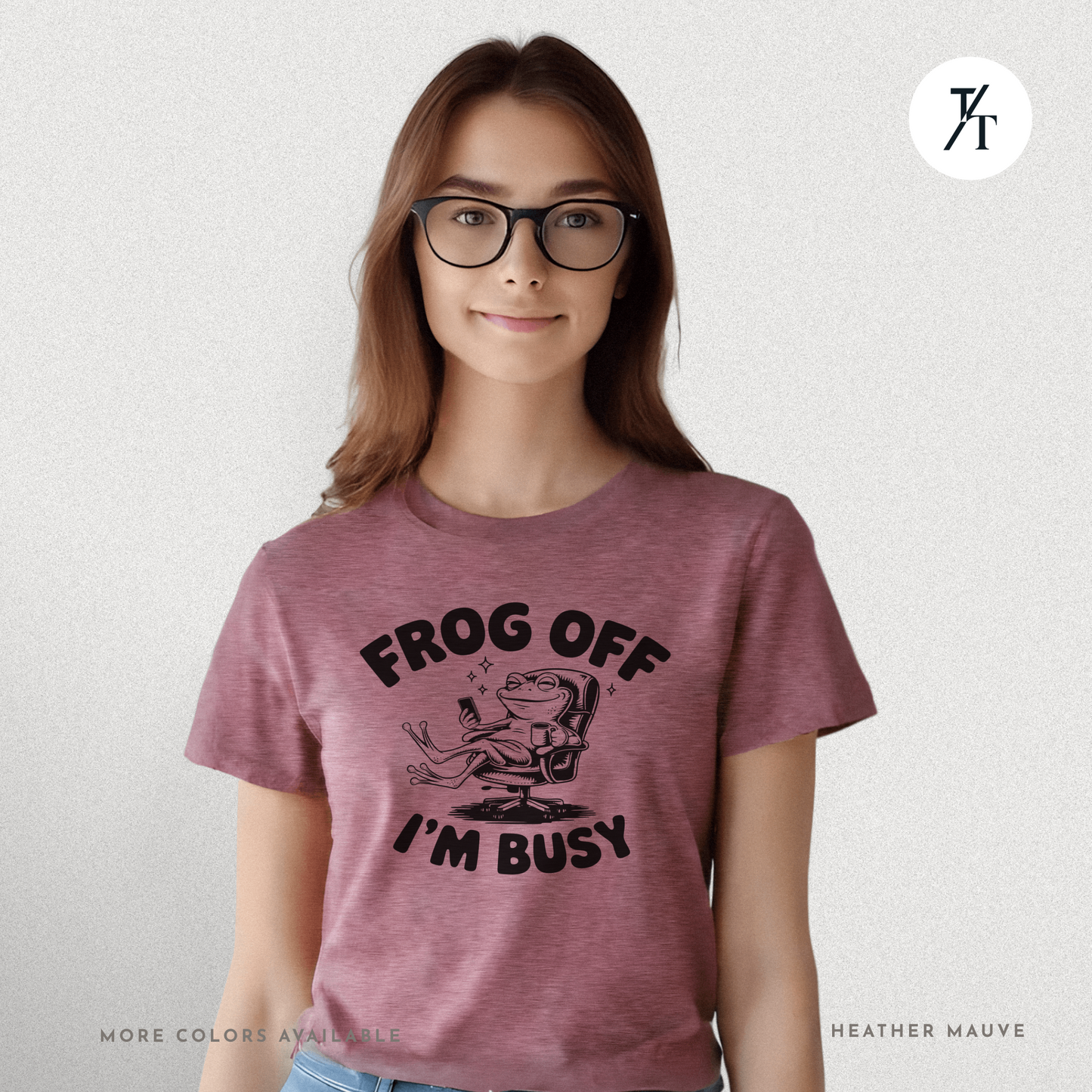 'Frog Off I'm Busy' Funny Frog Graphic Office Tee