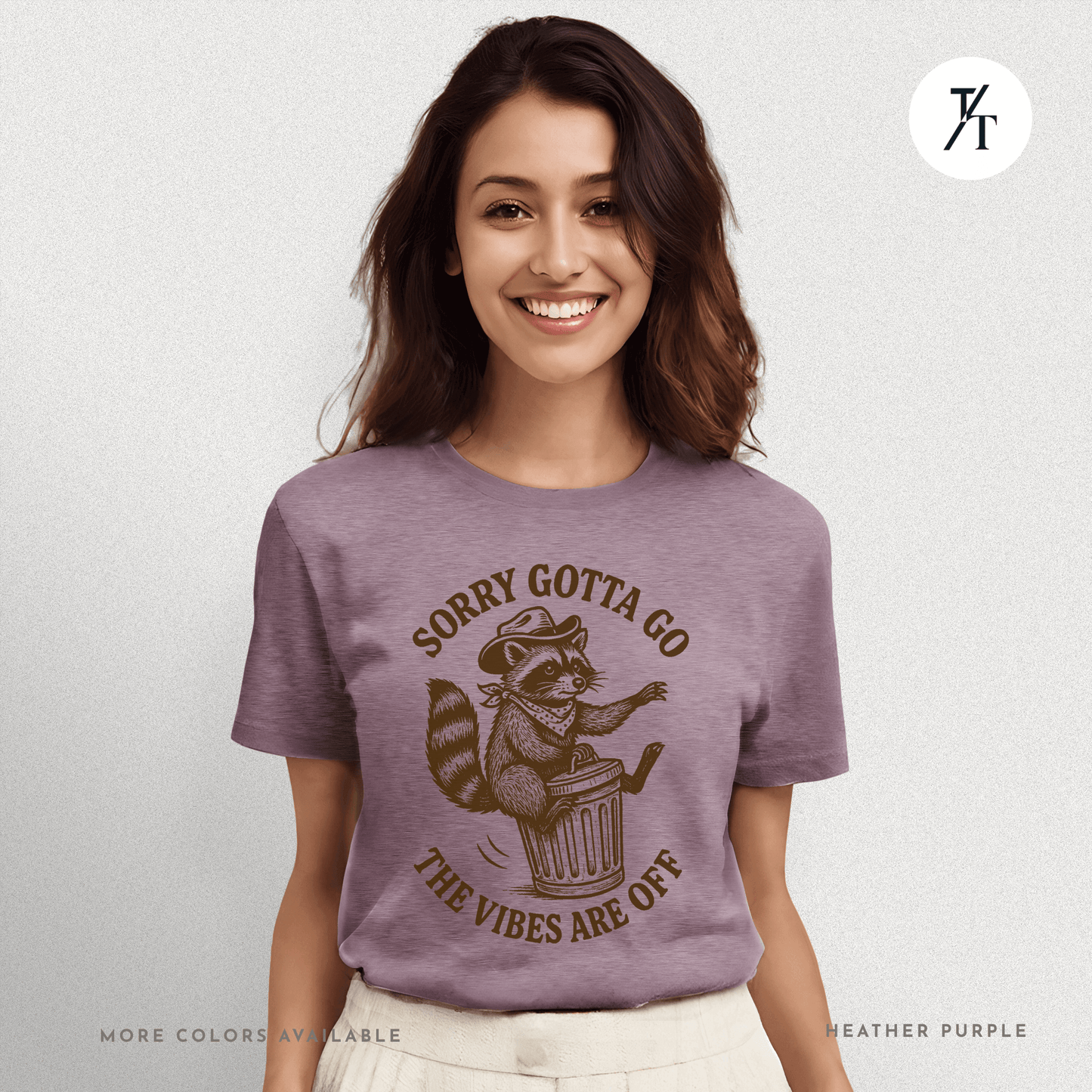 Raccoon Retreat: Cowboy Trash Panda, Retro Brown Cartoon- Graphic T-shirt