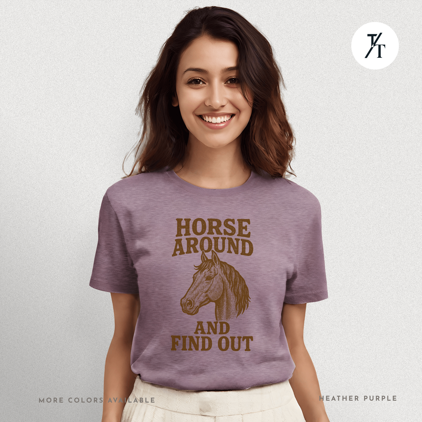 Snarky Horse Around and Find Out: Rustic Equestrian Humor Vintage Graphic T-shirt