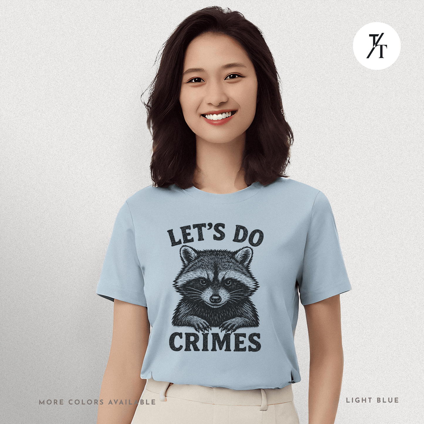 Funny Raccoon Let’s Do Crimes Graphic Tee