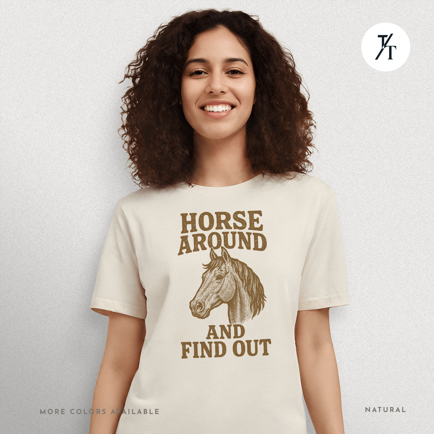 Snarky Horse Around and Find Out: Rustic Equestrian Humor Vintage Graphic T-shirt