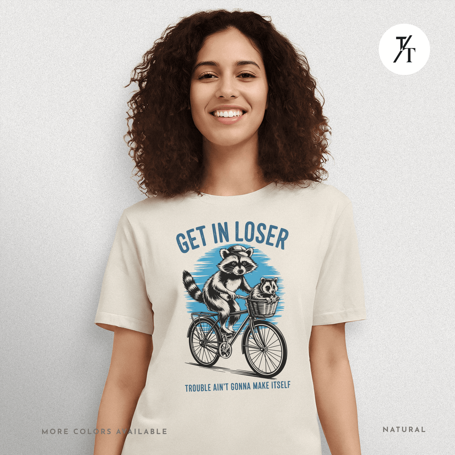 Get In Loser Raccoon T-Shirt – Funny Chaos Animal Tee for Mischief