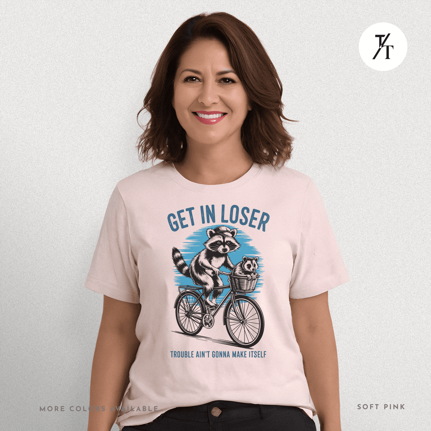 Get In Loser Raccoon T-Shirt – Funny Chaos Animal Tee for Mischief