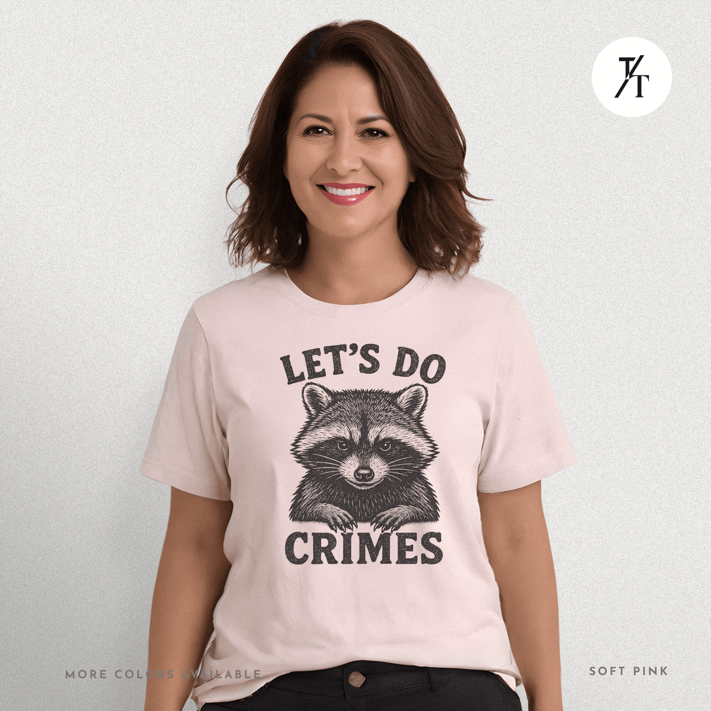 Funny Raccoon Let’s Do Crimes Graphic Tee