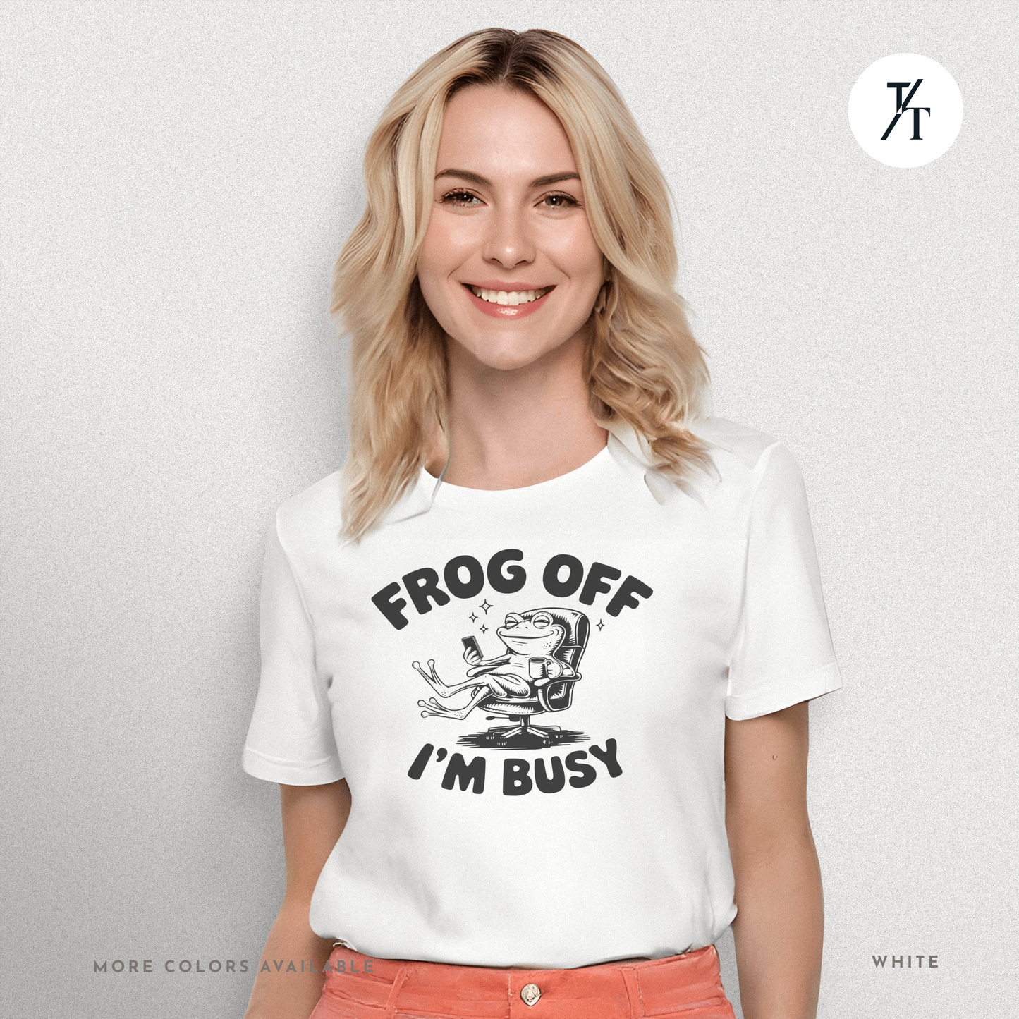 'Frog Off I'm Busy' Funny Frog Graphic Office Tee