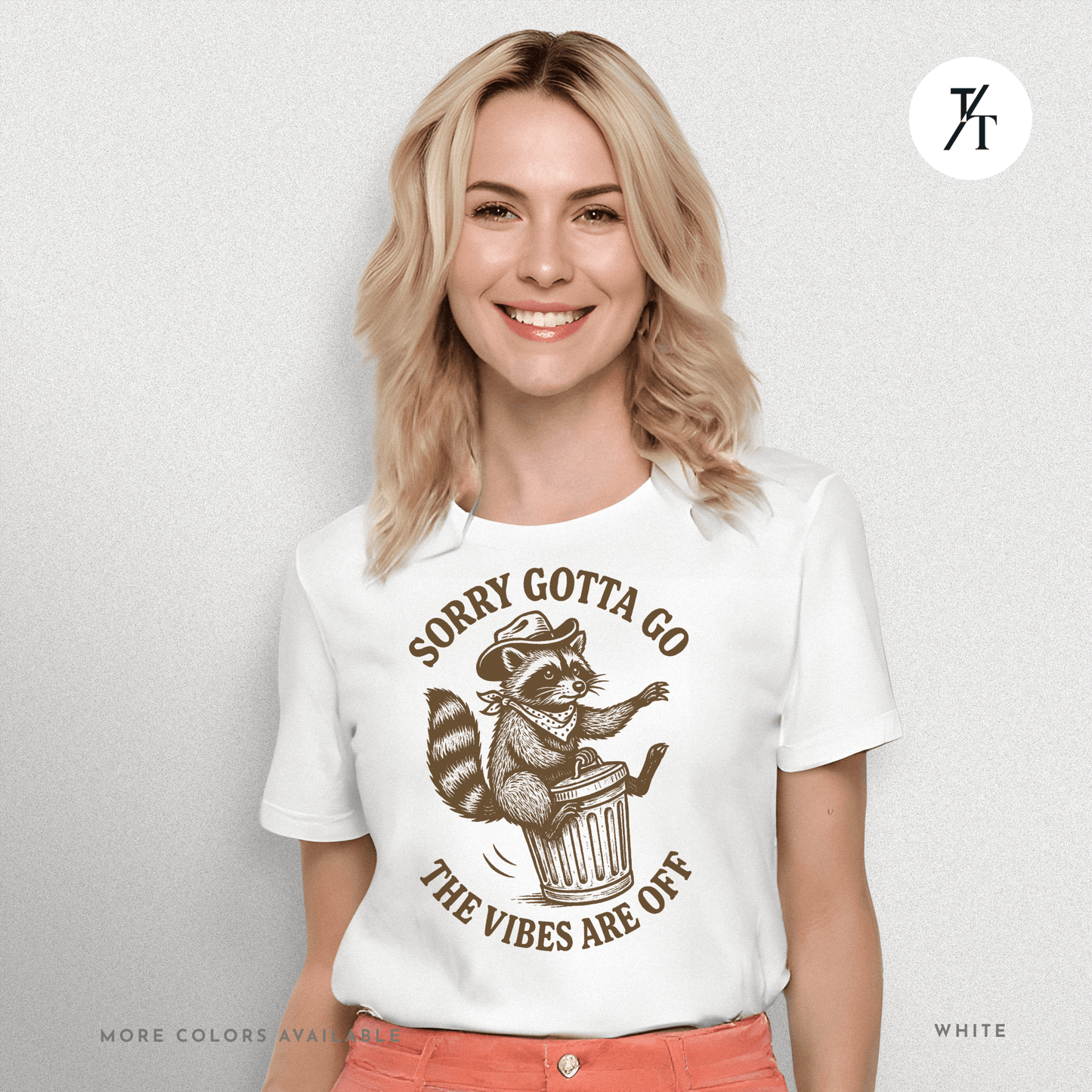Raccoon Retreat: Cowboy Trash Panda, Retro Brown Cartoon- Graphic T-shirt