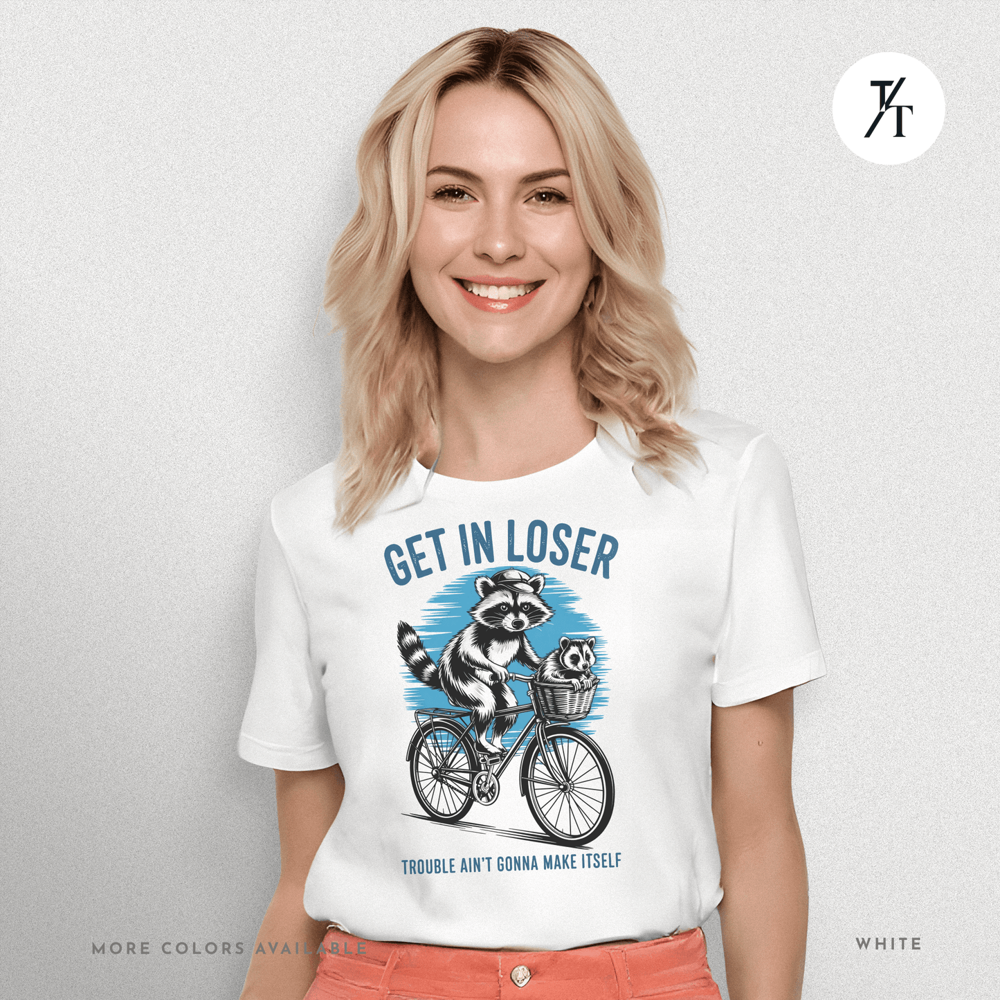 Get In Loser Raccoon T-Shirt – Funny Chaos Animal Tee for Mischief