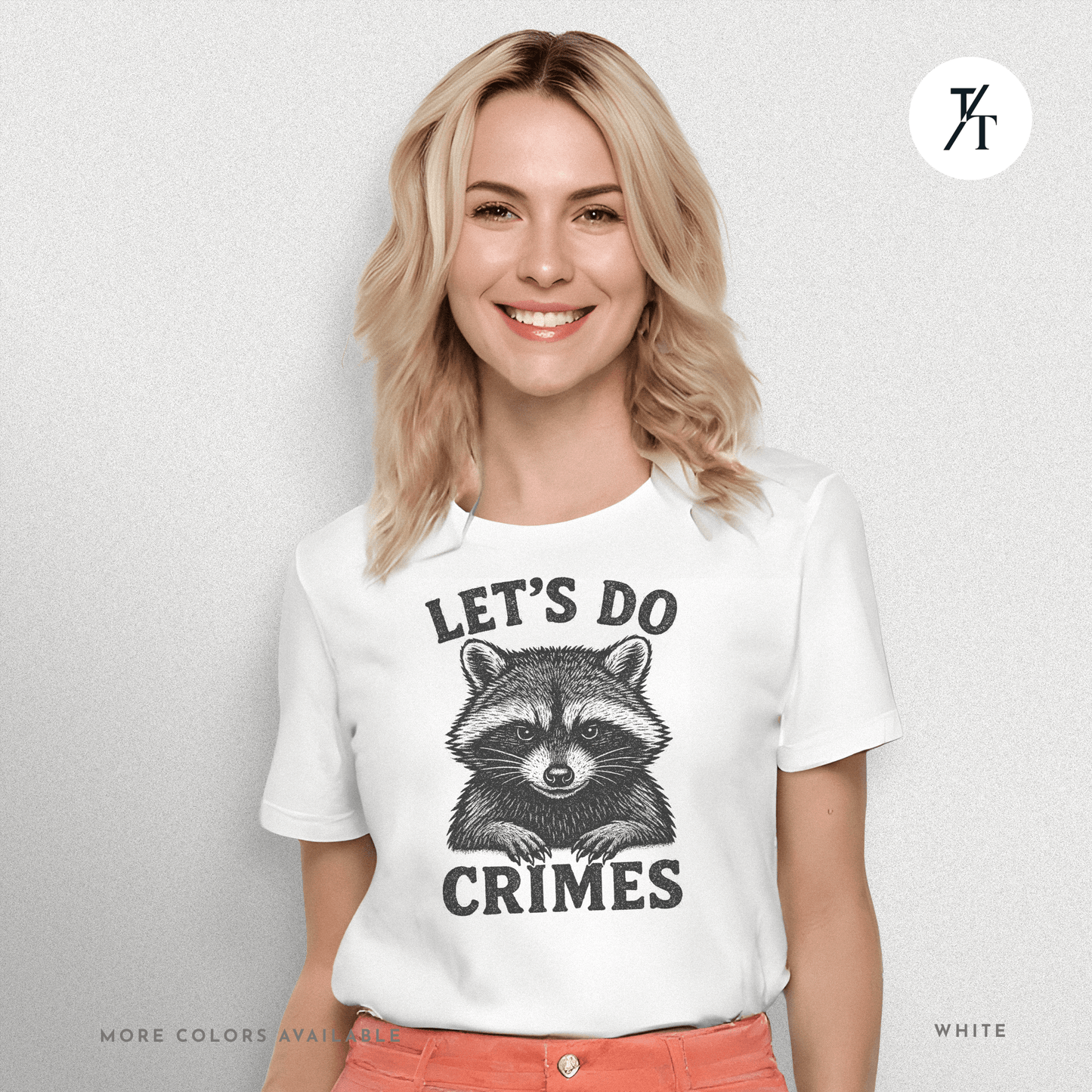 Funny Raccoon Let’s Do Crimes Graphic Tee
