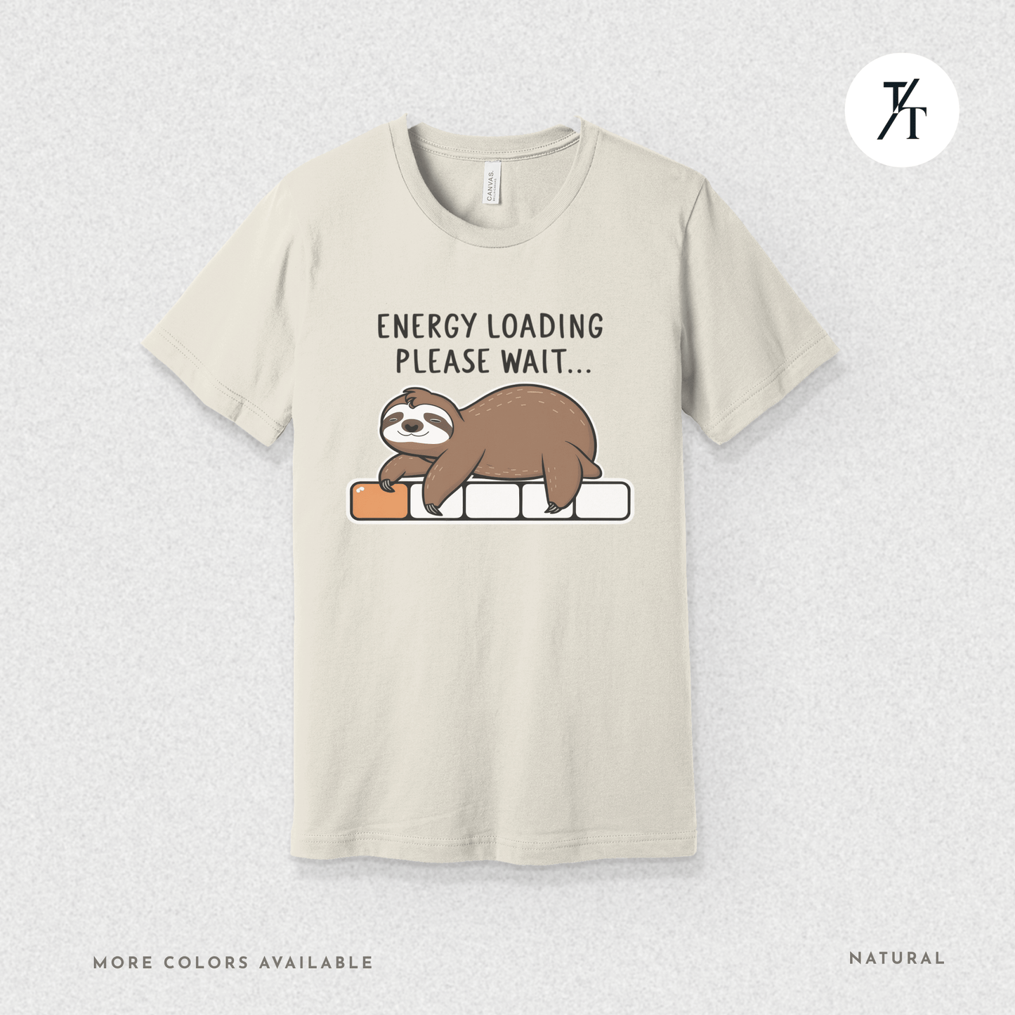 Funny Sloth 'Energy Loading' Graphic Tee