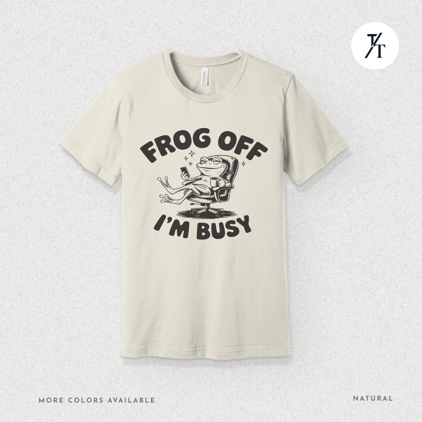 'Frog Off I'm Busy' Funny Frog Graphic Office Tee