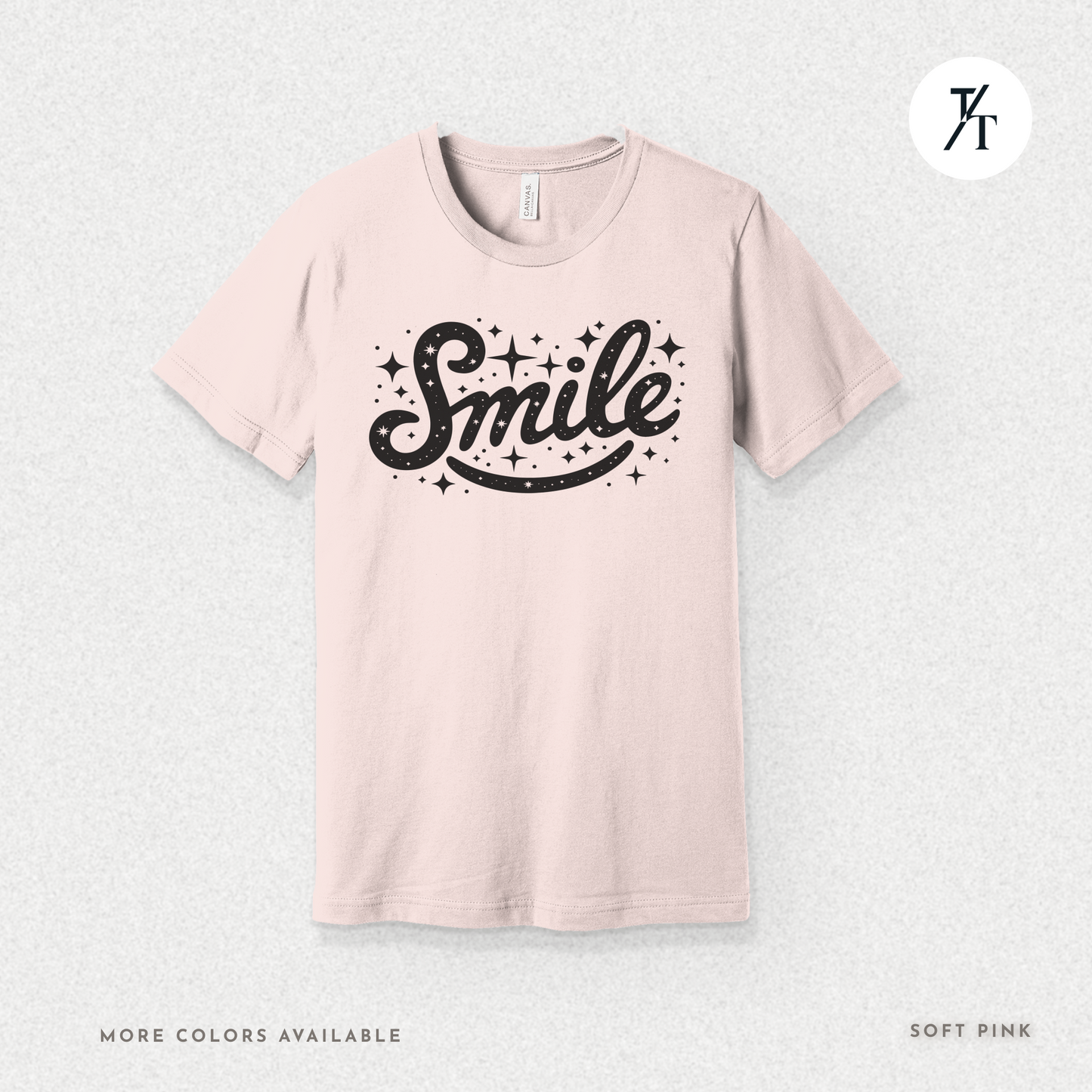 Smile T-Shirt – Retro Positive Graphic Tee with Sparkles