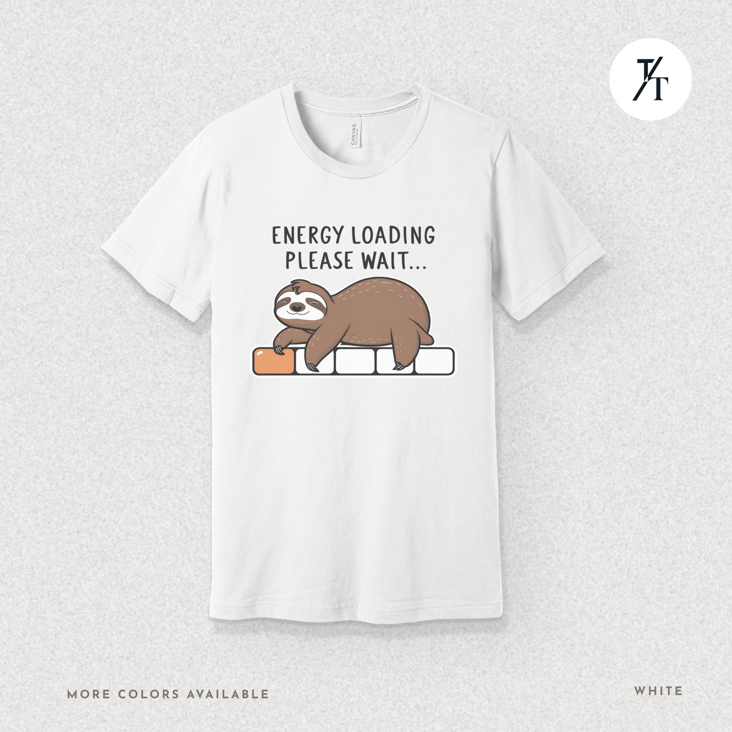 Funny Sloth 'Energy Loading' Graphic Tee