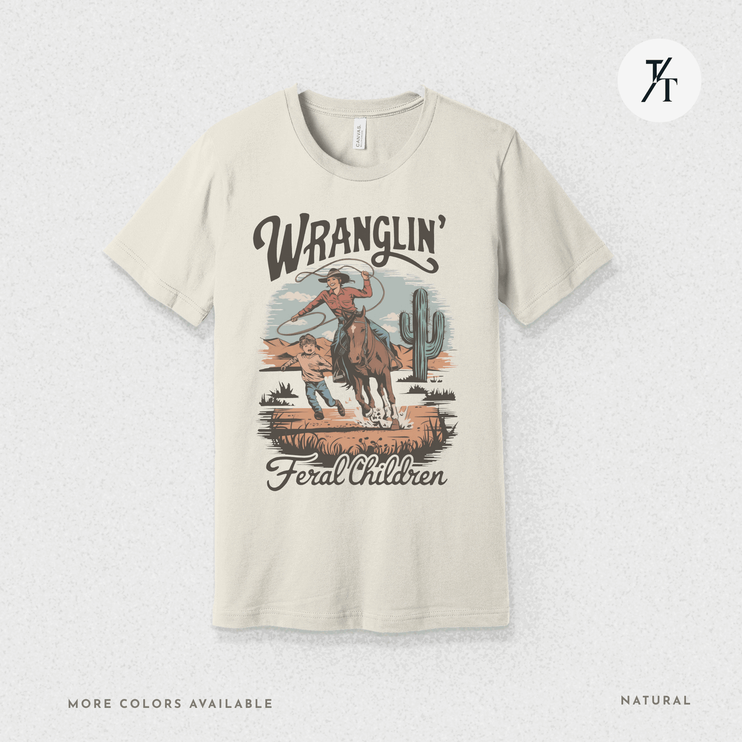 Wranglin Feral Kids Shirt Gift For Mom Country Funny Tee - Trendy/Timeless Studio