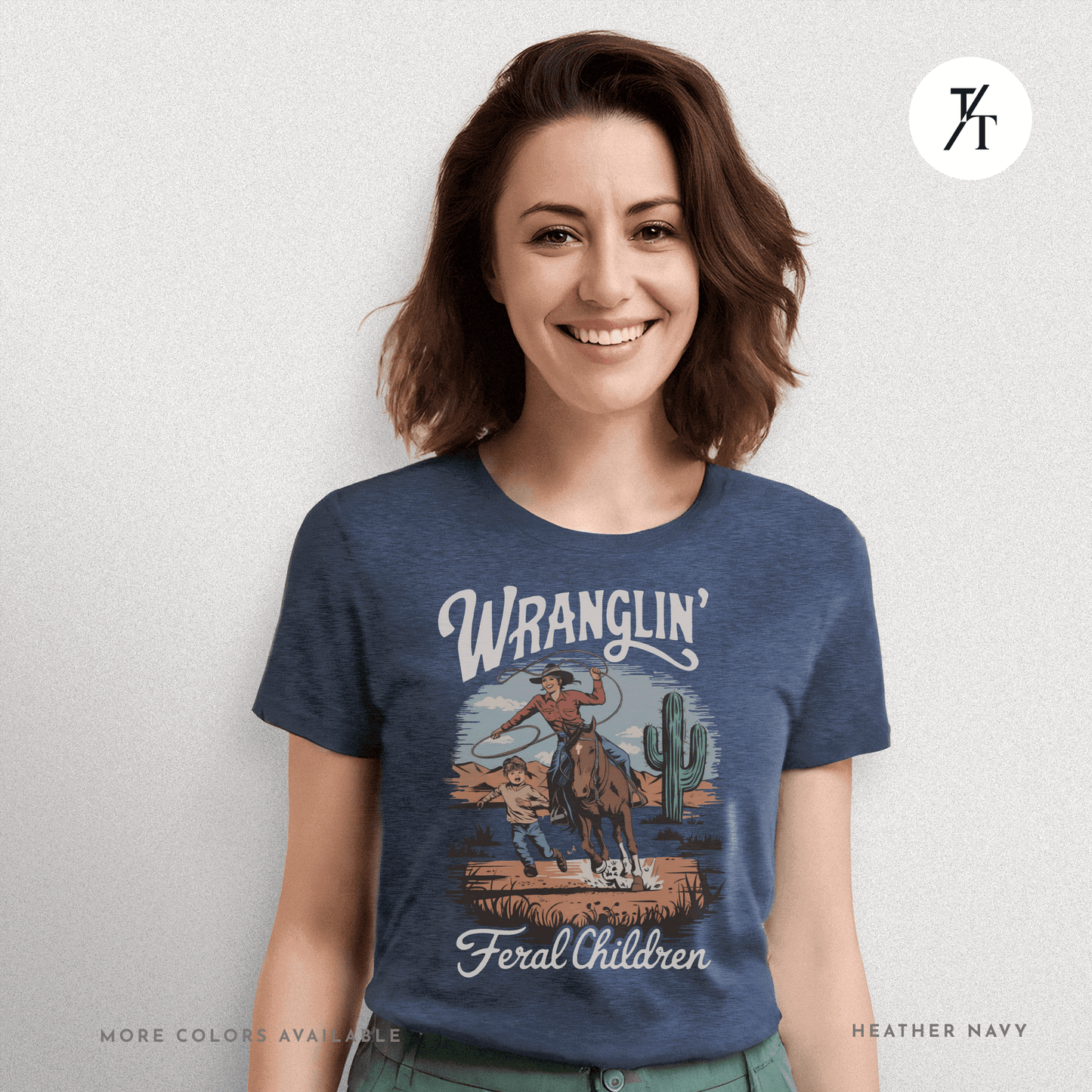 Wranglin Feral Kids Shirt Gift For Mom Country Funny Tee - Trendy/Timeless Studio