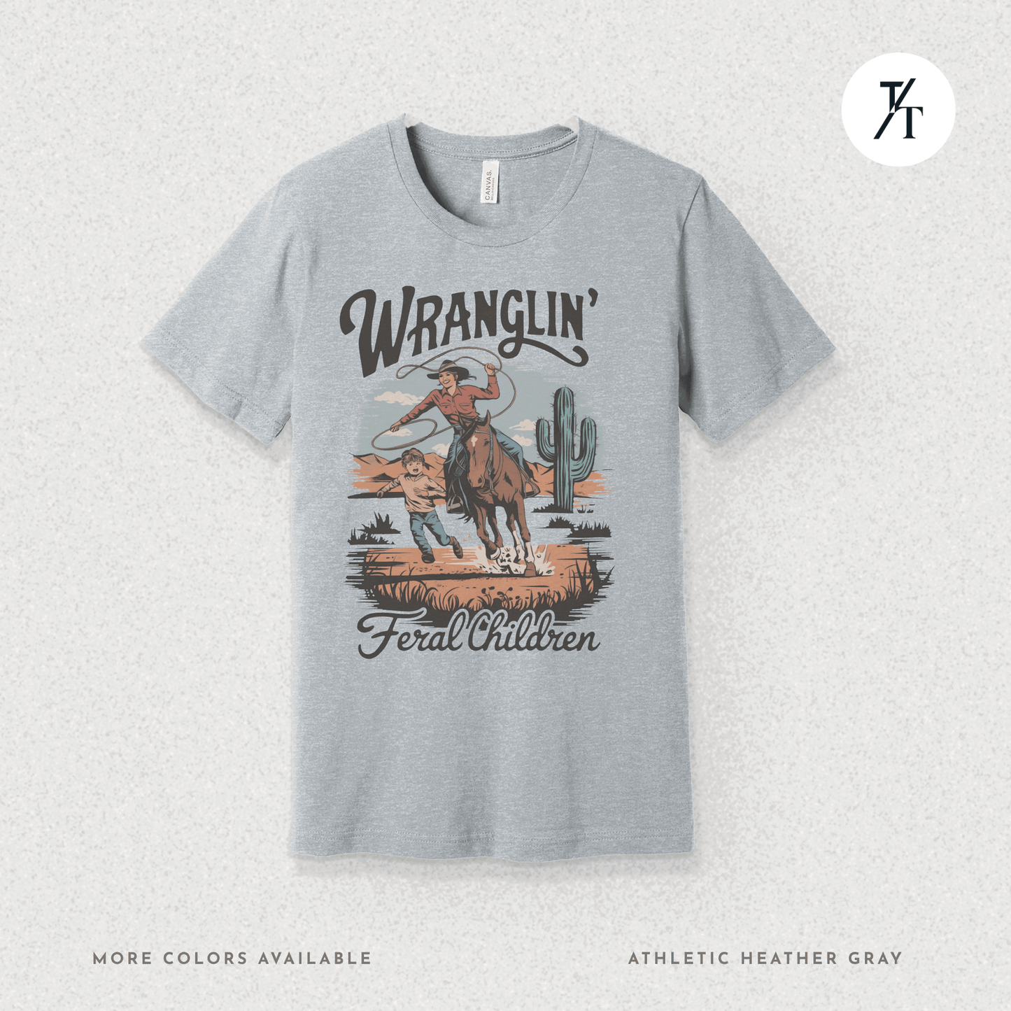 Wranglin Feral Kids Shirt Gift For Mom Country Funny Tee - Trendy/Timeless Studio