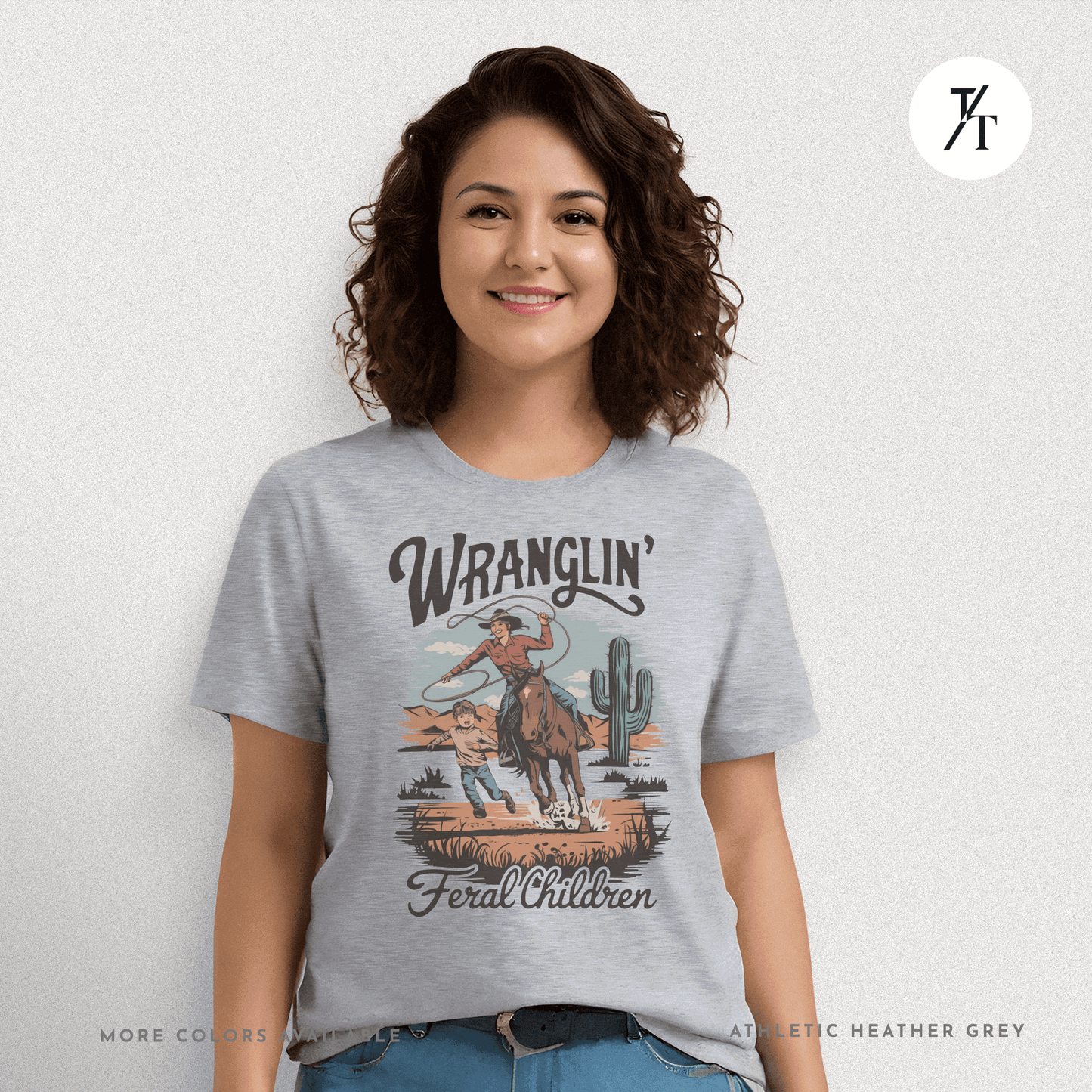 Wranglin Feral Kids Shirt Gift For Mom Country Funny Tee - Trendy/Timeless Studio