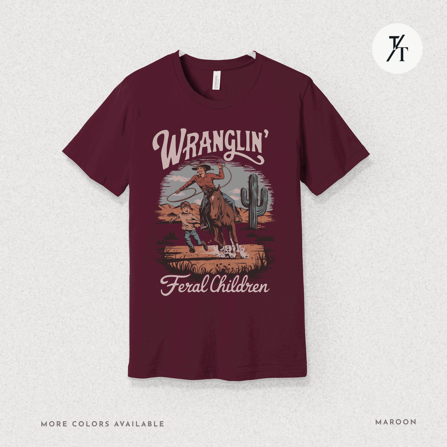 Wranglin Feral Kids Shirt Gift For Mom Country Funny Tee - Trendy/Timeless Studio