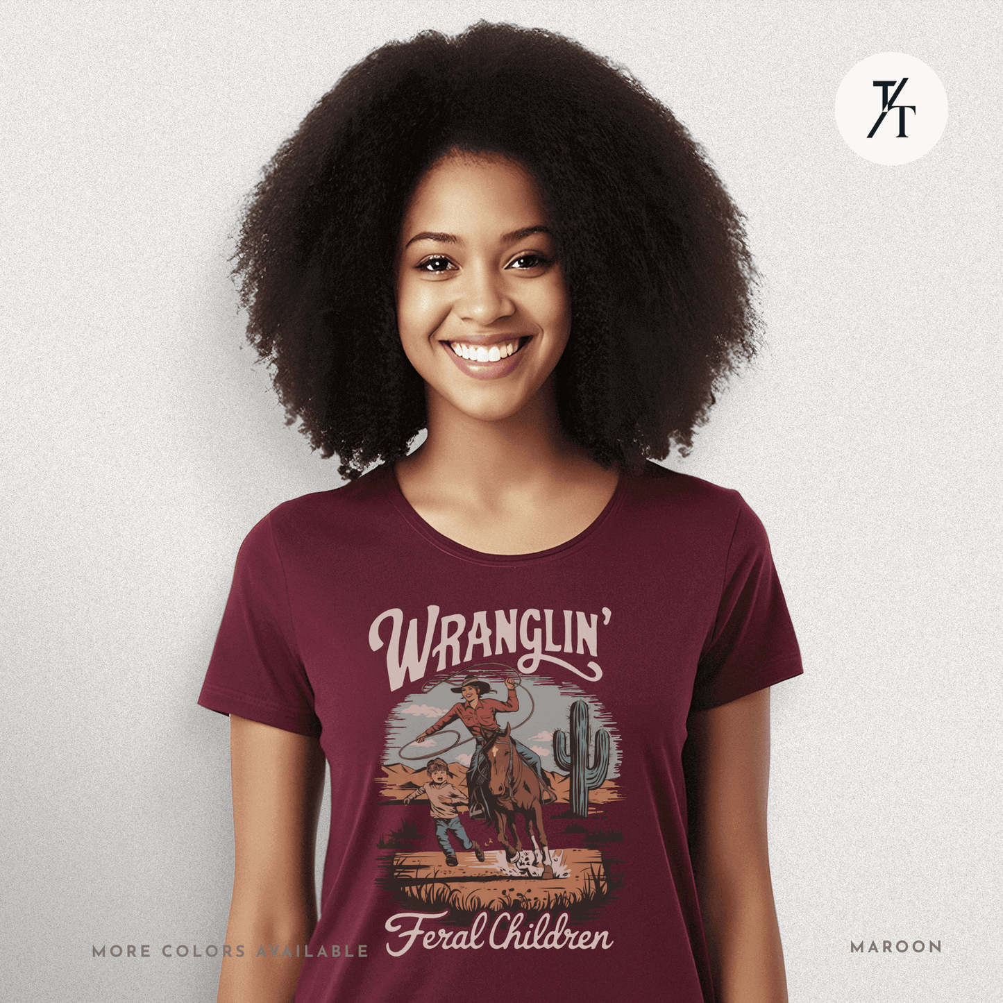 Wranglin Feral Kids Shirt Gift For Mom Country Funny Tee - Trendy/Timeless Studio