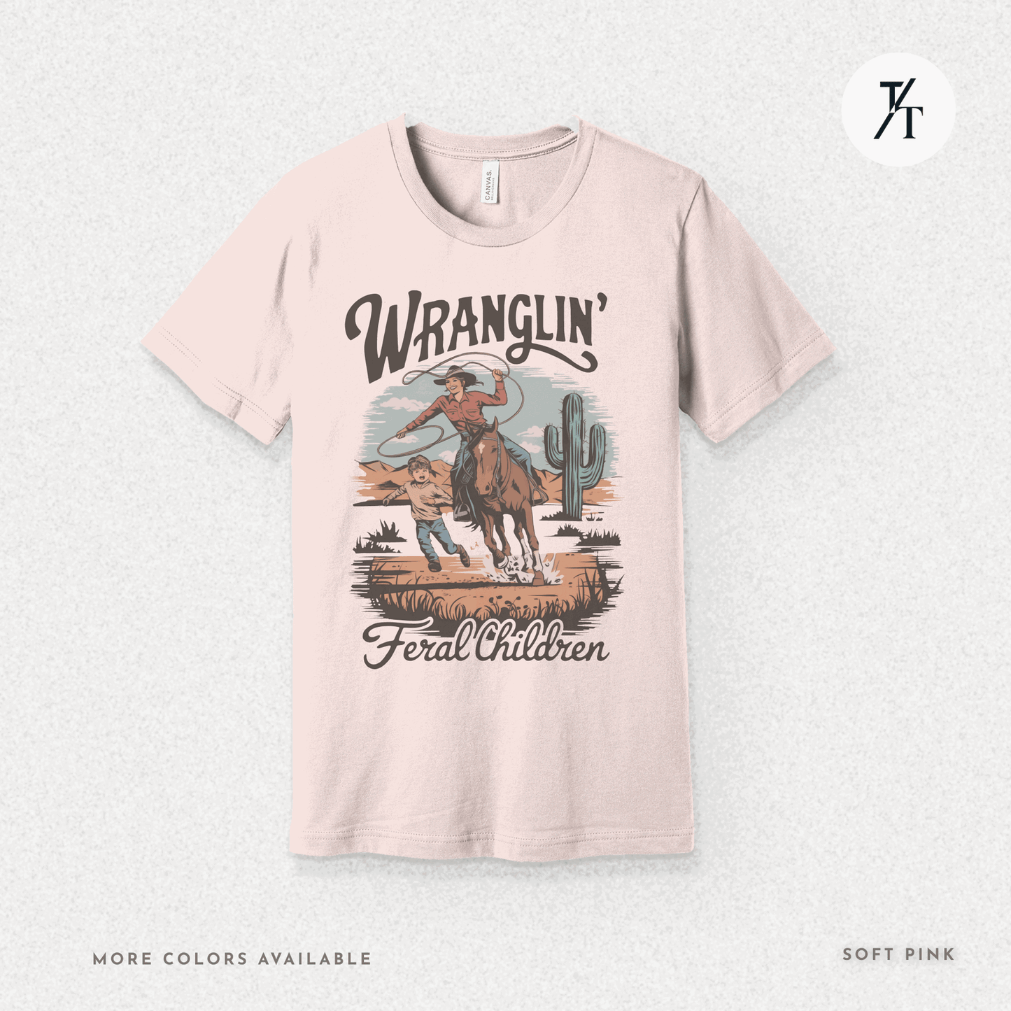 Wranglin Feral Kids Shirt Gift For Mom Country Funny Tee - Trendy/Timeless Studio