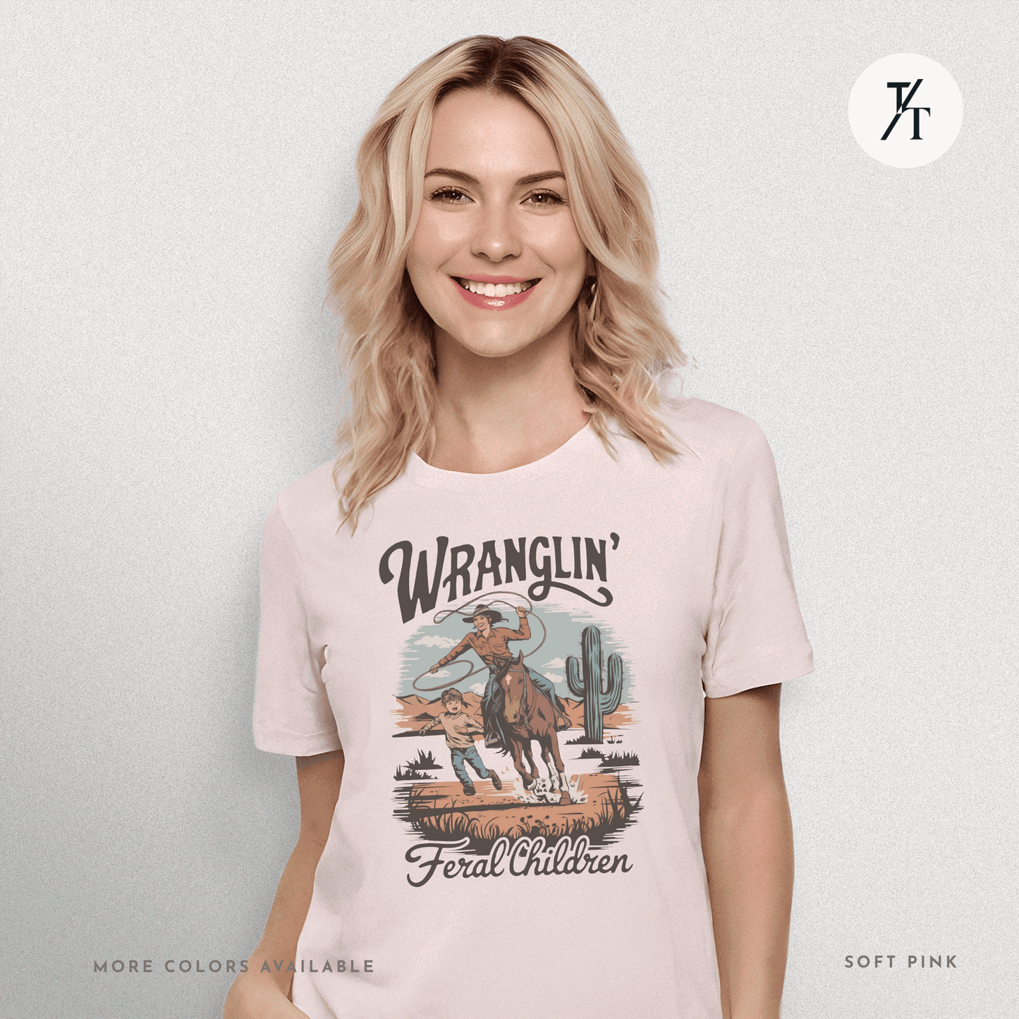 Wranglin Feral Kids Shirt Gift For Mom Country Funny Tee - Trendy/Timeless Studio