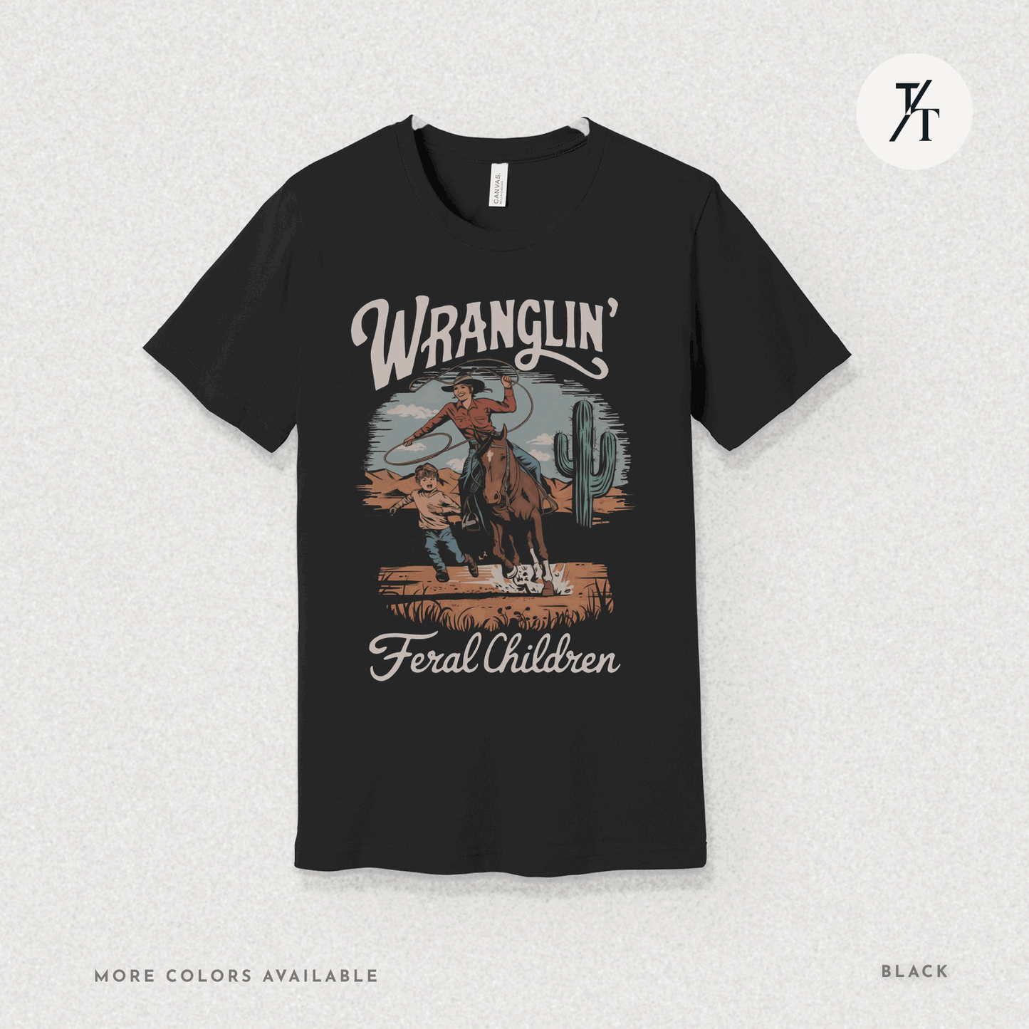 Wranglin Feral Kids Shirt Gift For Mom Country Funny Tee - Trendy/Timeless Studio