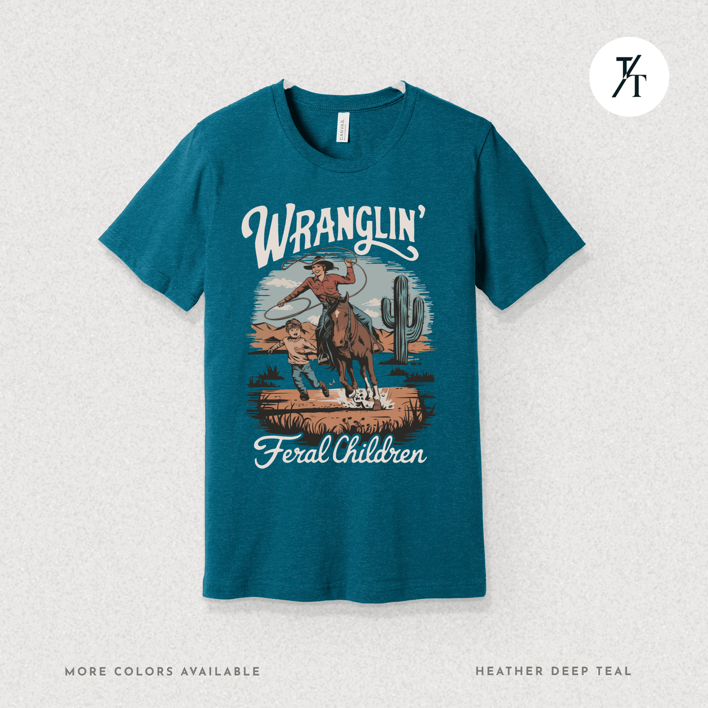 Wranglin Feral Kids Shirt Gift For Mom Country Funny Tee - Trendy/Timeless Studio